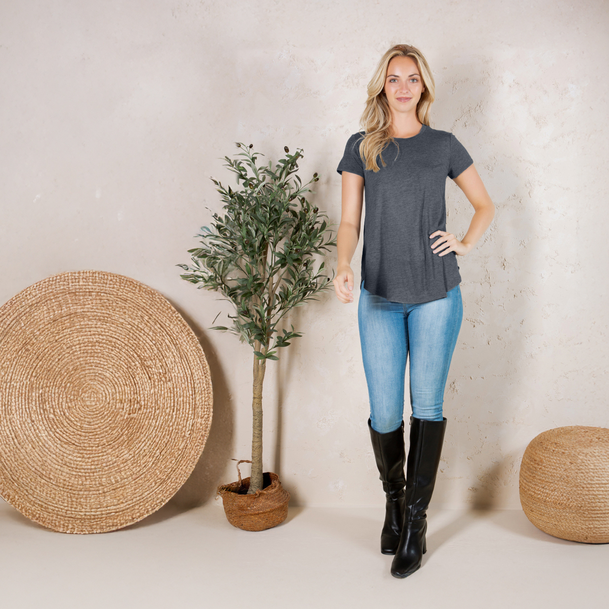 Short Sleeve Tunic Top – Loose Fit Blouse for Casual Wear