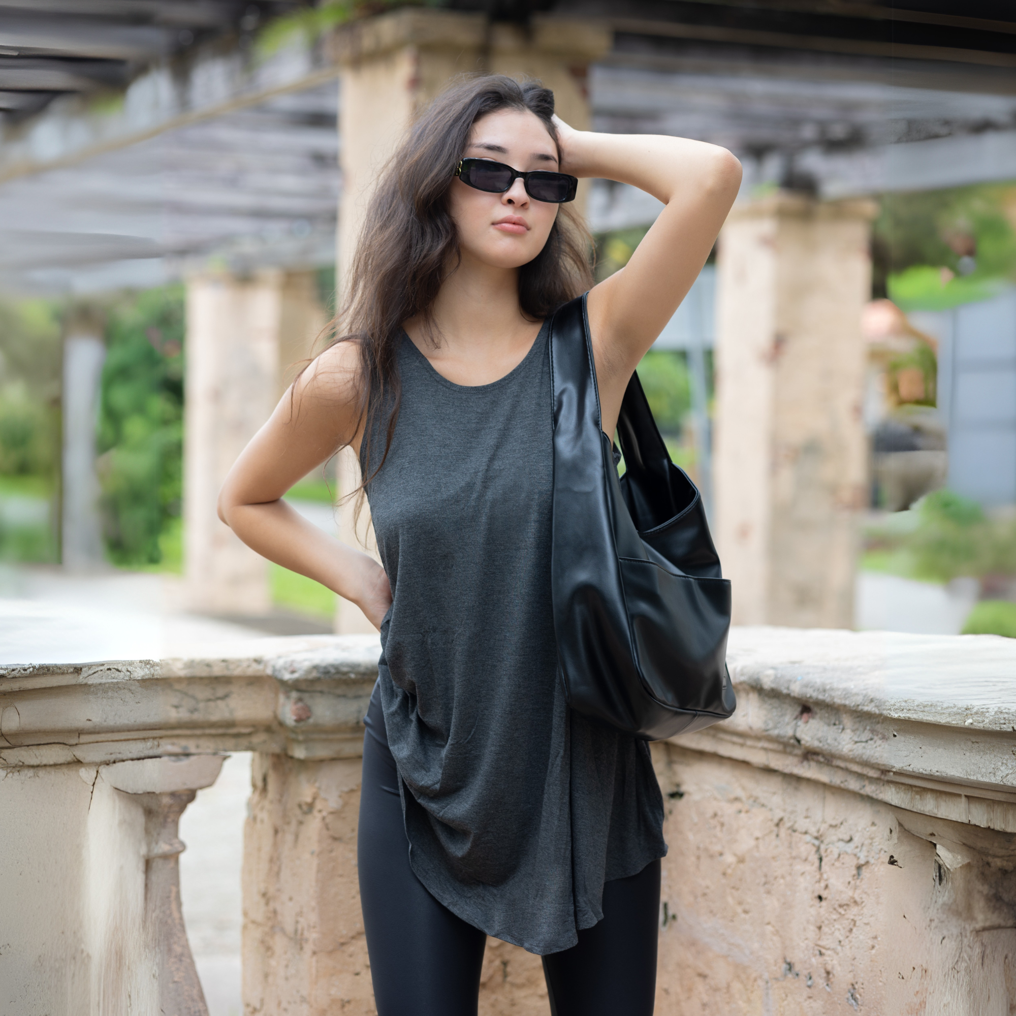 Sleeveless Tunic Top – Long Loose Fit Tank Blouse for Casual Wear