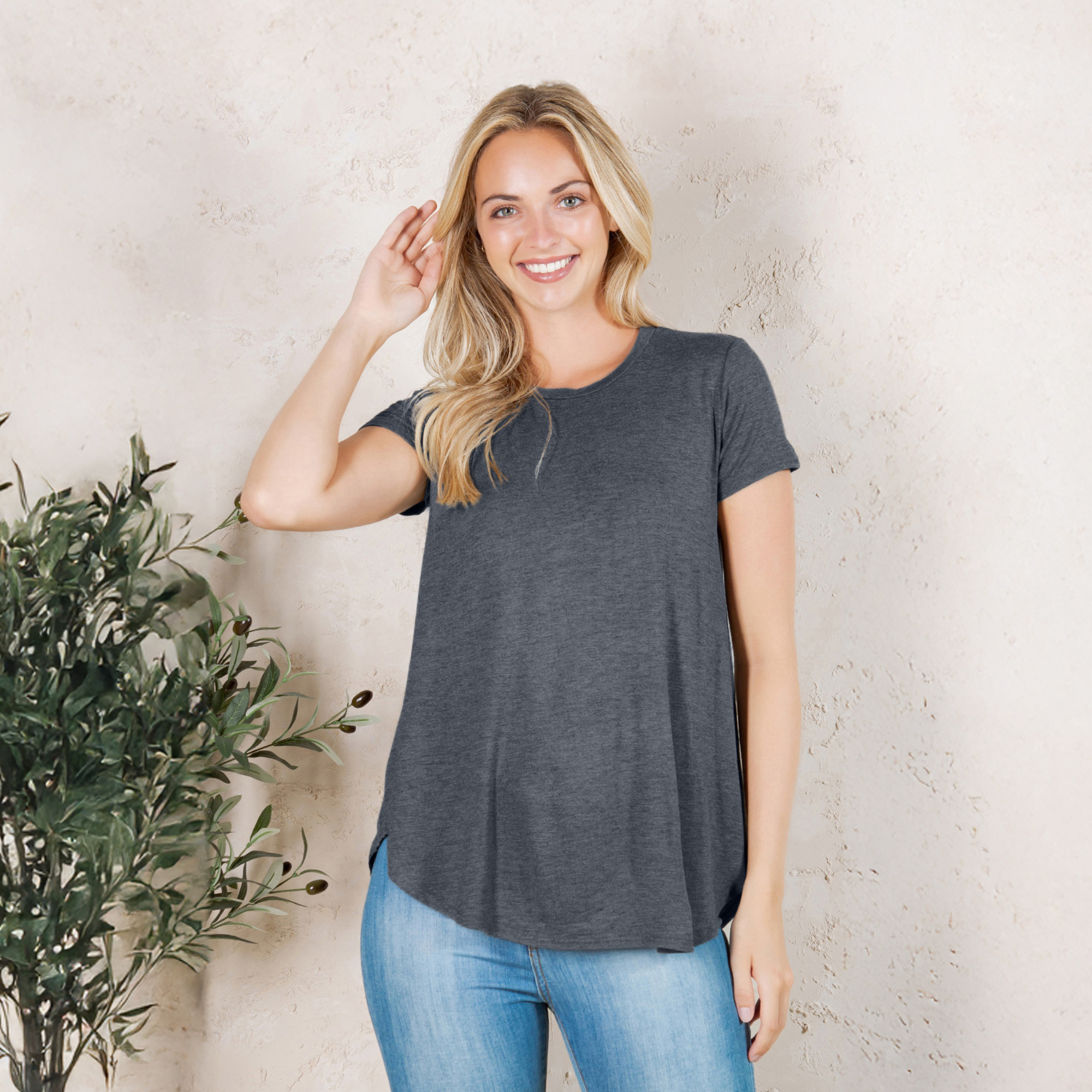 Short Sleeve Tunic Top – Loose Fit Blouse for Casual Wear