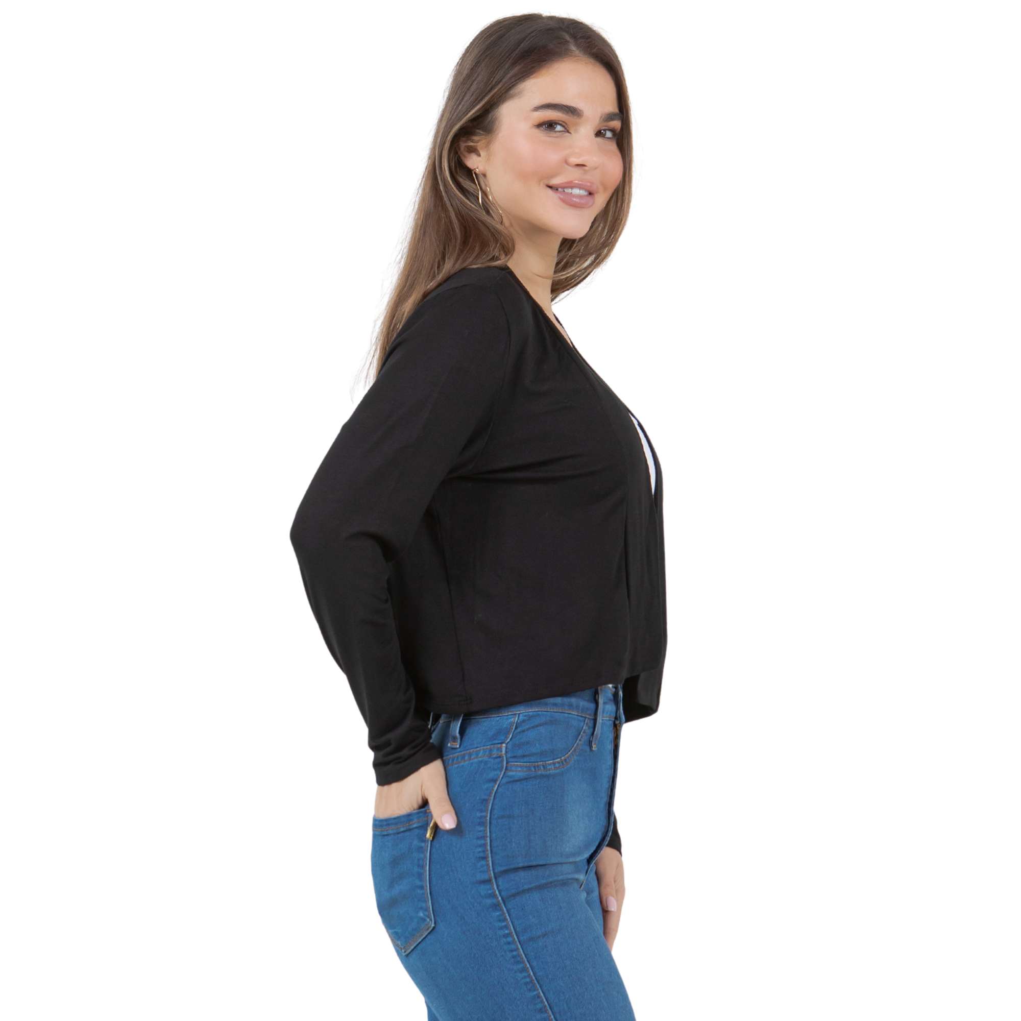 3-Pack Long Sleeve Cropped Cardigan Azules 2DC