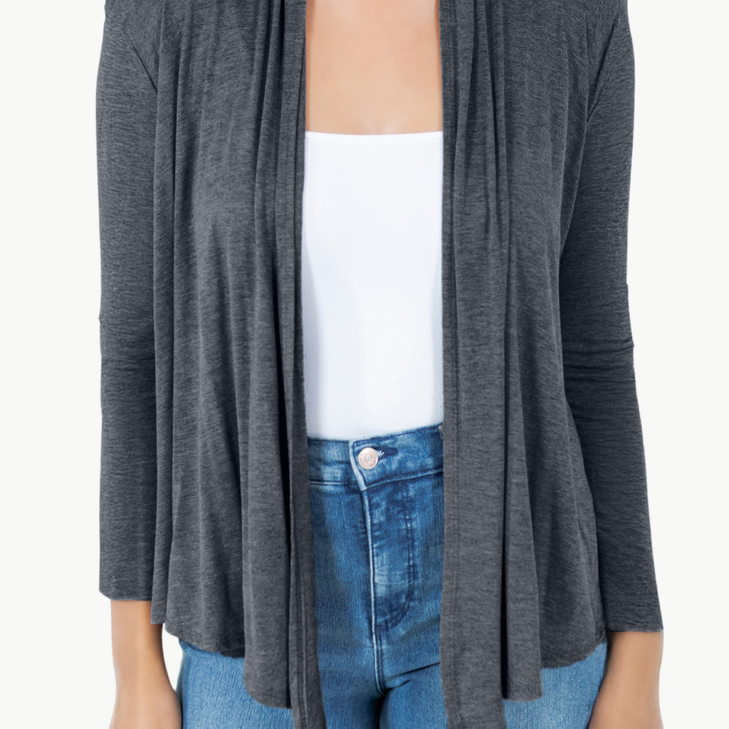 Long Sleeve Cardigan – Open Front Lightweight Cardigan