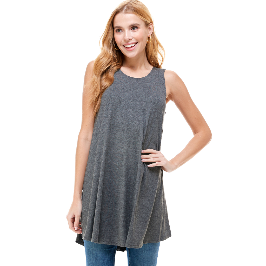 3-Pack Sleeveless Tunic Top – Long Loose Fit Tank Blouse for Casual Wear Azules 2DC