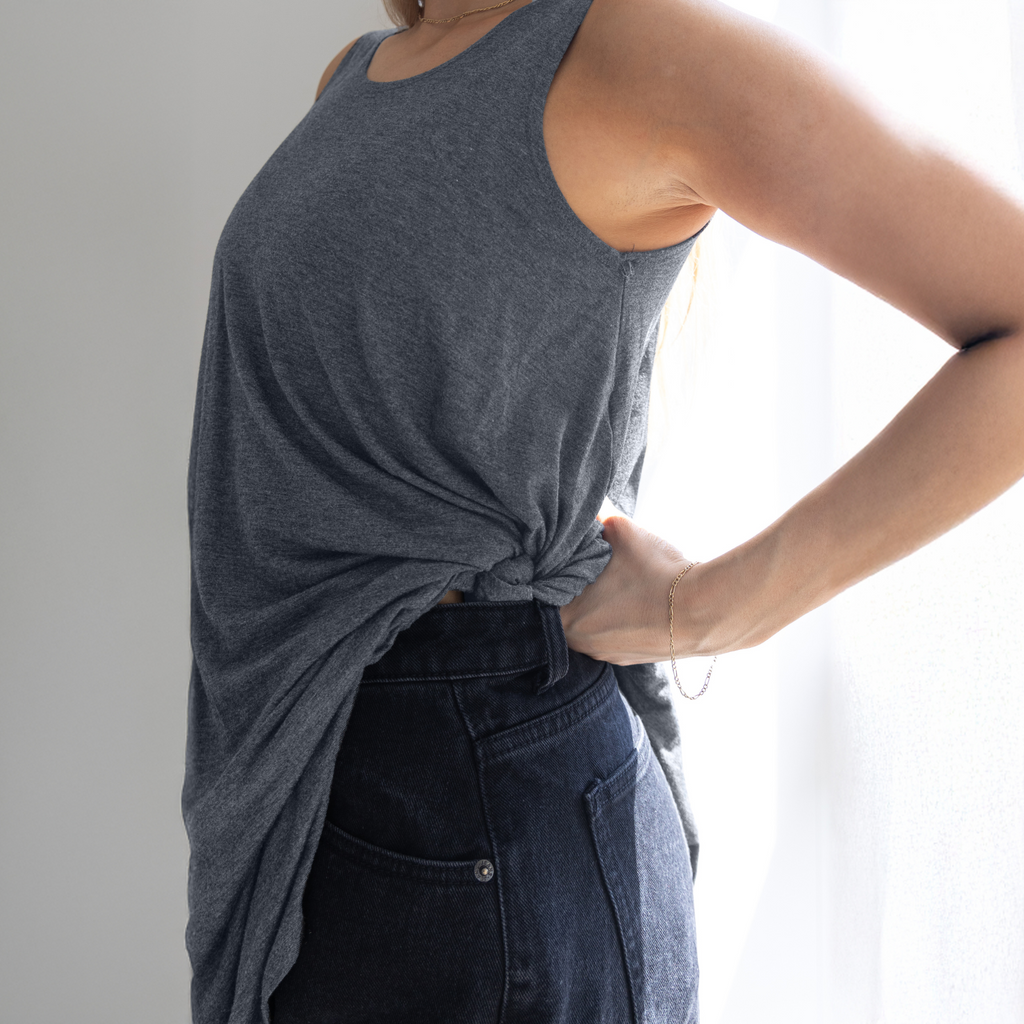 Sleeveless Tunic Top – Long Loose Fit Tank Blouse for Casual Wear