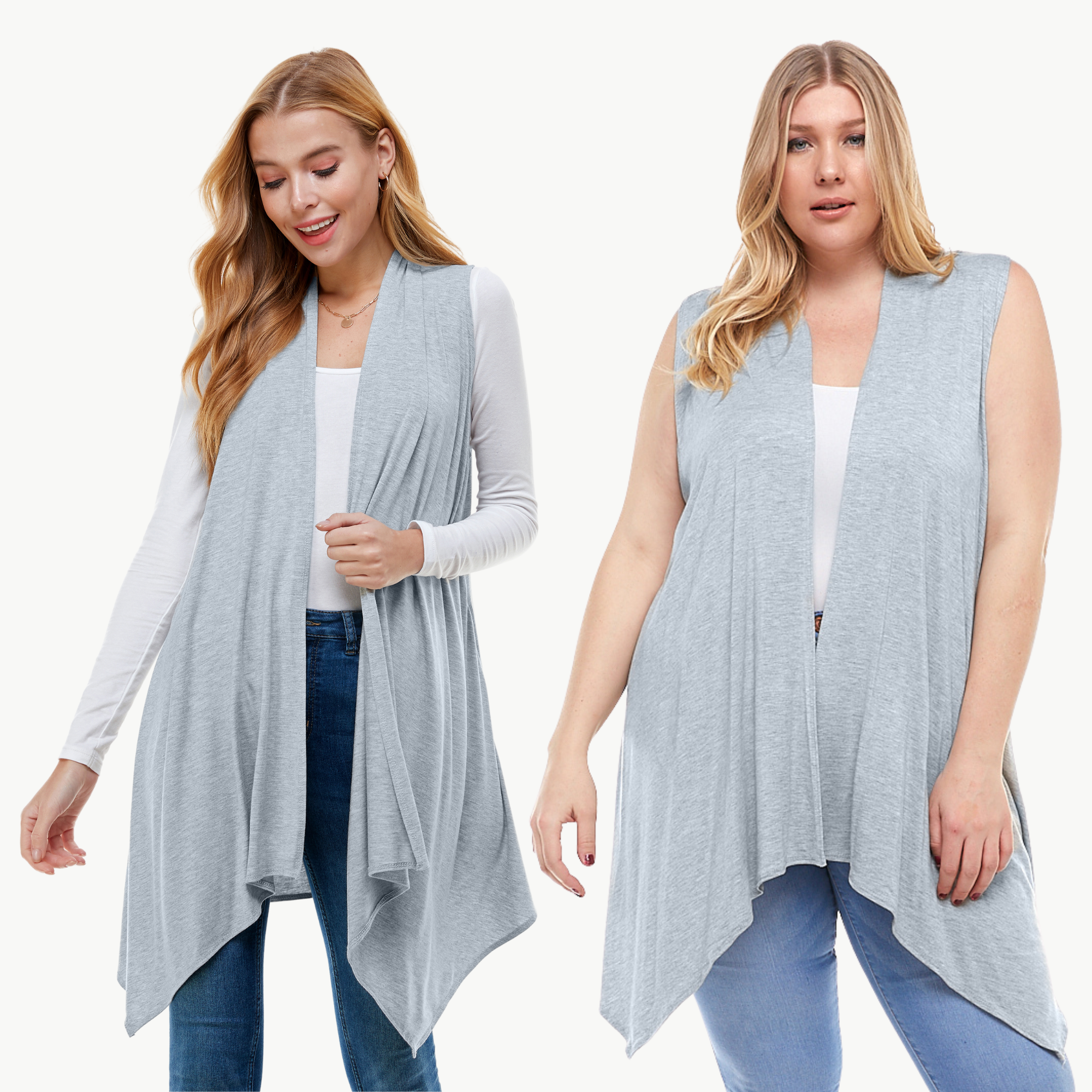 Sleeveless Cardigan – Open Front Lightweight