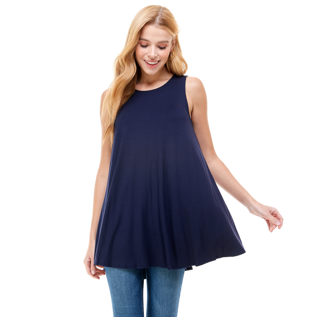 3-Pack Sleeveless Tunic Top – Long Loose Fit Tank Blouse for Casual Wear Azules 2DC