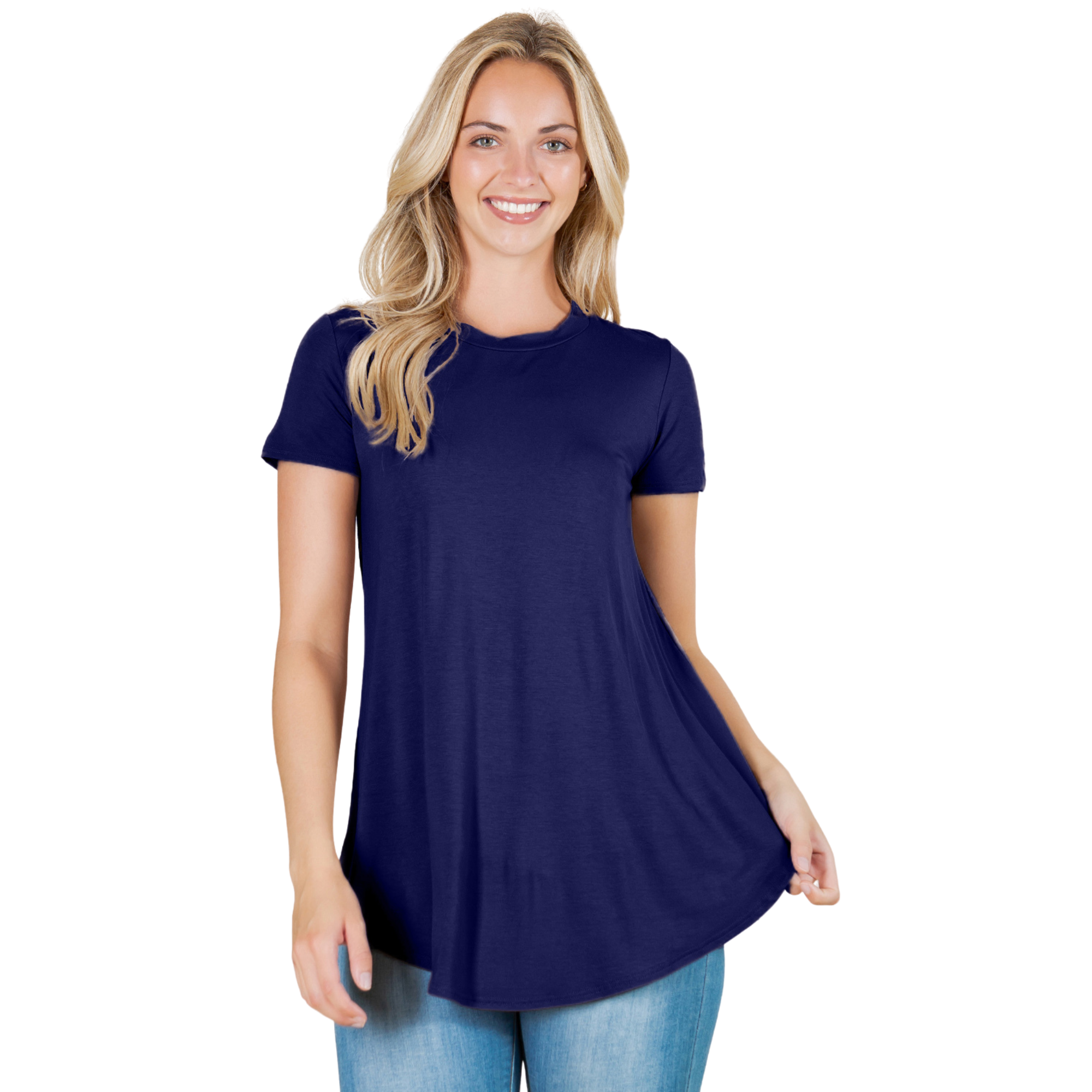 3-Pack Short Sleeve Tunic Top – Loose Fit Blouse for Casual Wear Azules 2DC
