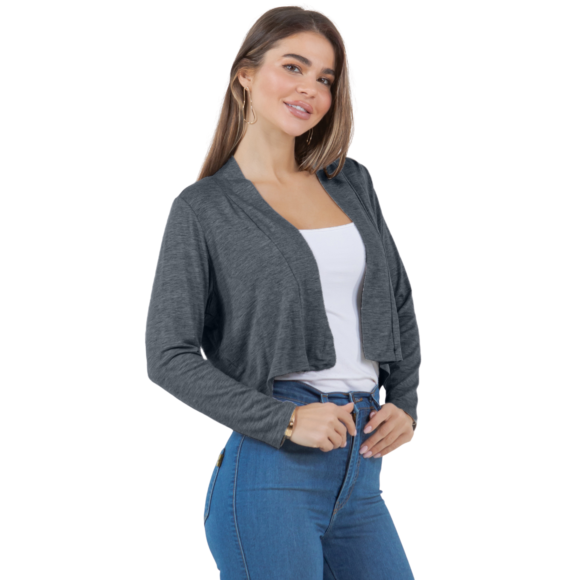 3-Pack Long Sleeve Cropped Cardigan Azules 2DC
