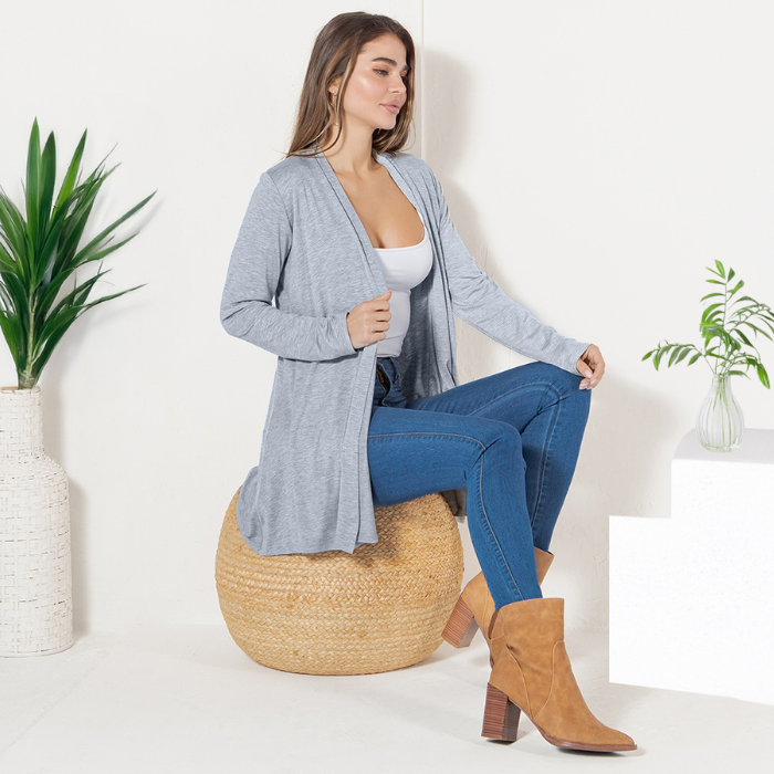 Long Sleeve Cardigan (Straight Hem)