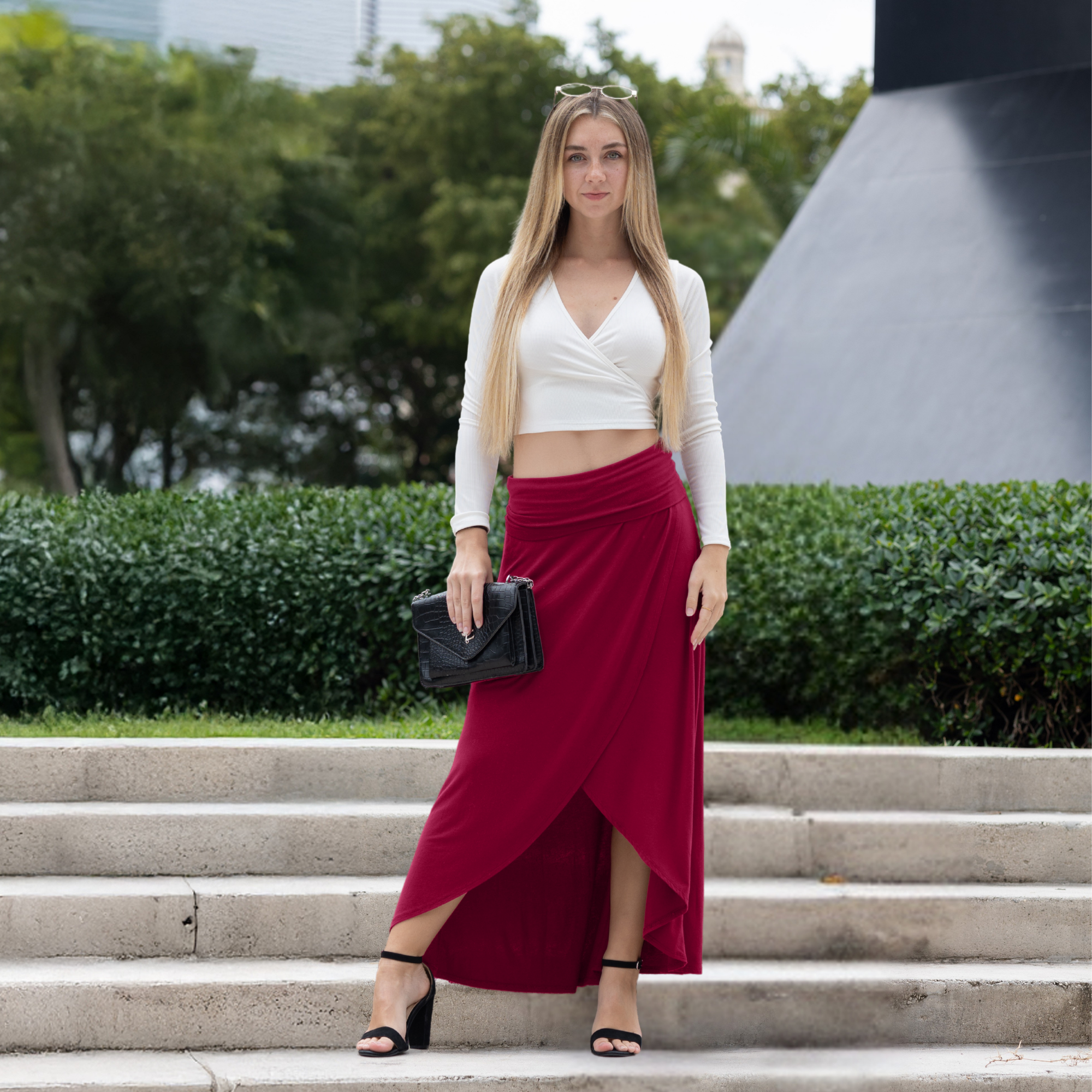 3-Pack Cross over Midi Skirt Azules 2DC