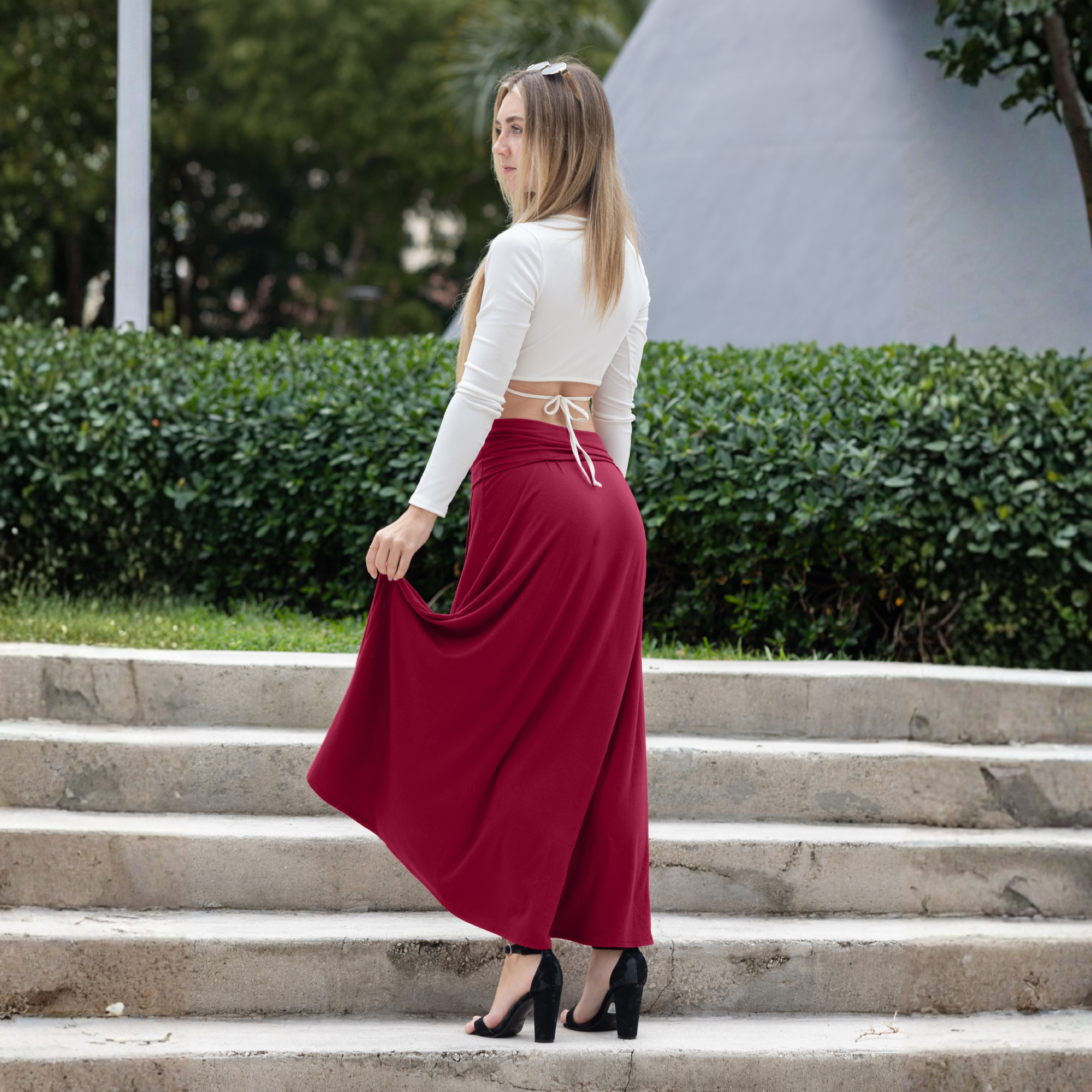 3-Pack Cross over Midi Skirt Azules 2DC