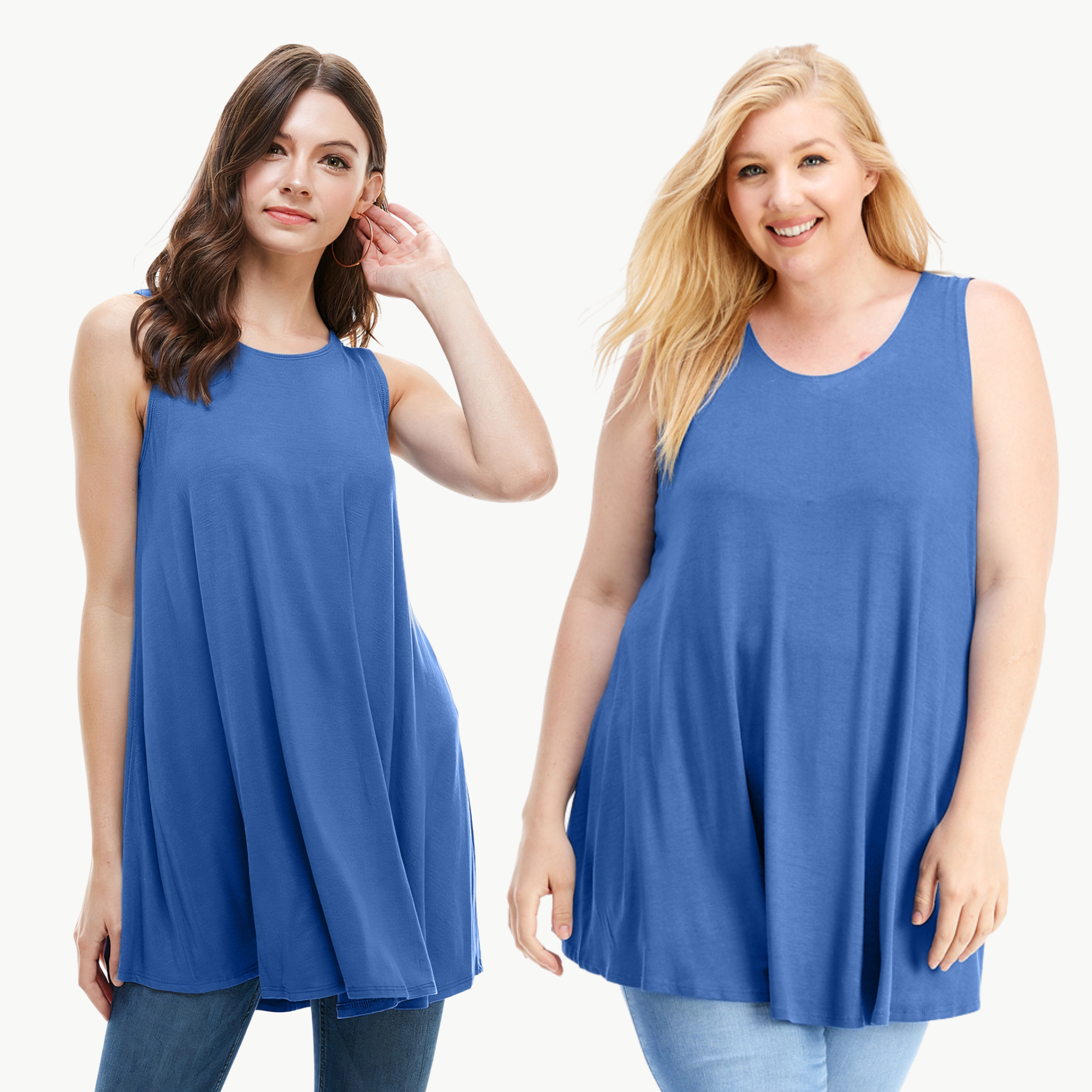 Sleeveless Tunic Top – Long Loose Fit Tank Blouse for Casual Wear