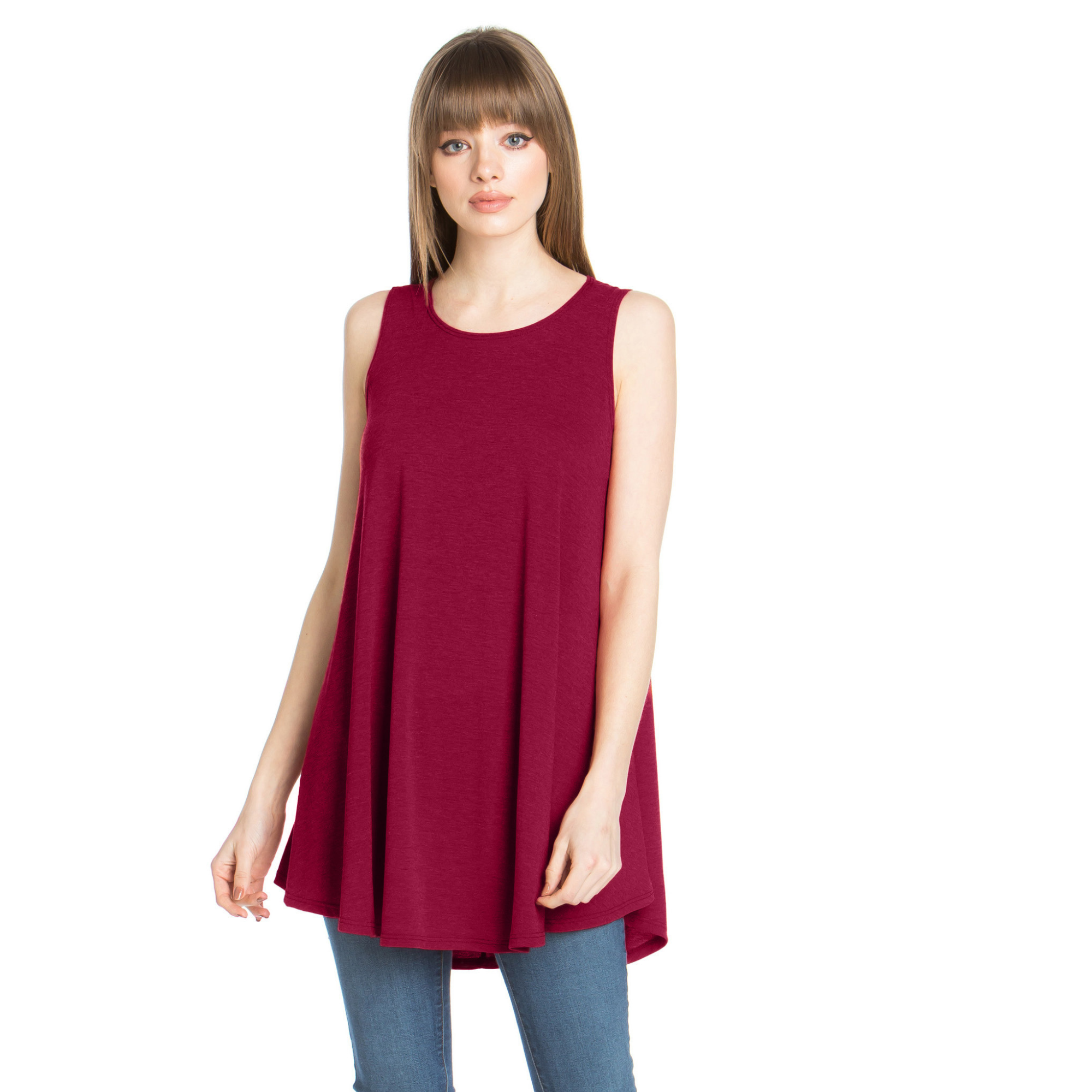 3-Pack Sleeveless Tunic Top – Long Loose Fit Tank Blouse for Casual Wear Azules 2DC