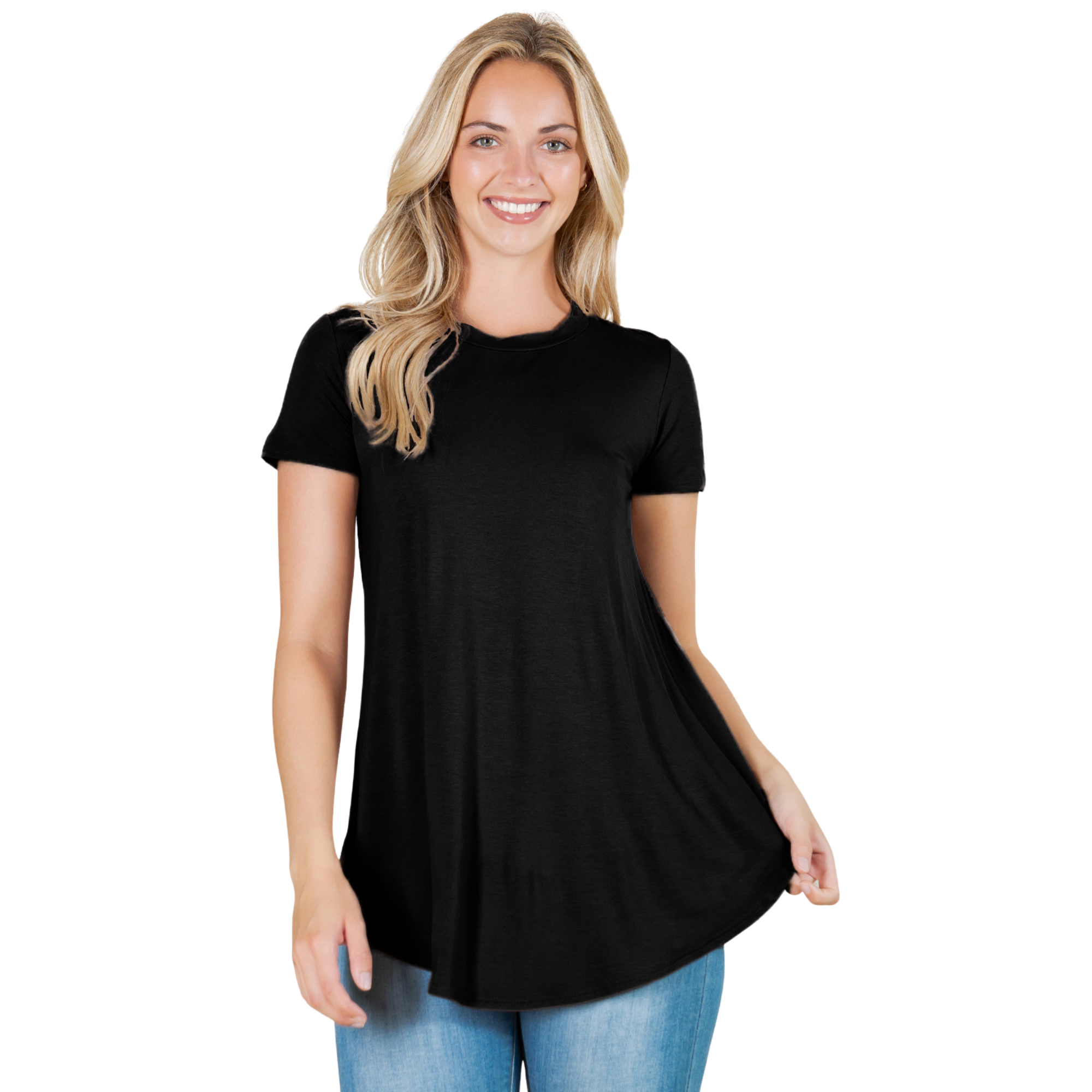 3-Pack Short Sleeve Tunic Top – Loose Fit Blouse for Casual Wear Azules 2DC