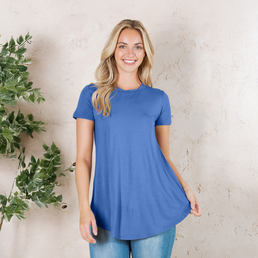 Short Sleeve Tunic Top – Loose Fit Blouse for Casual Wear