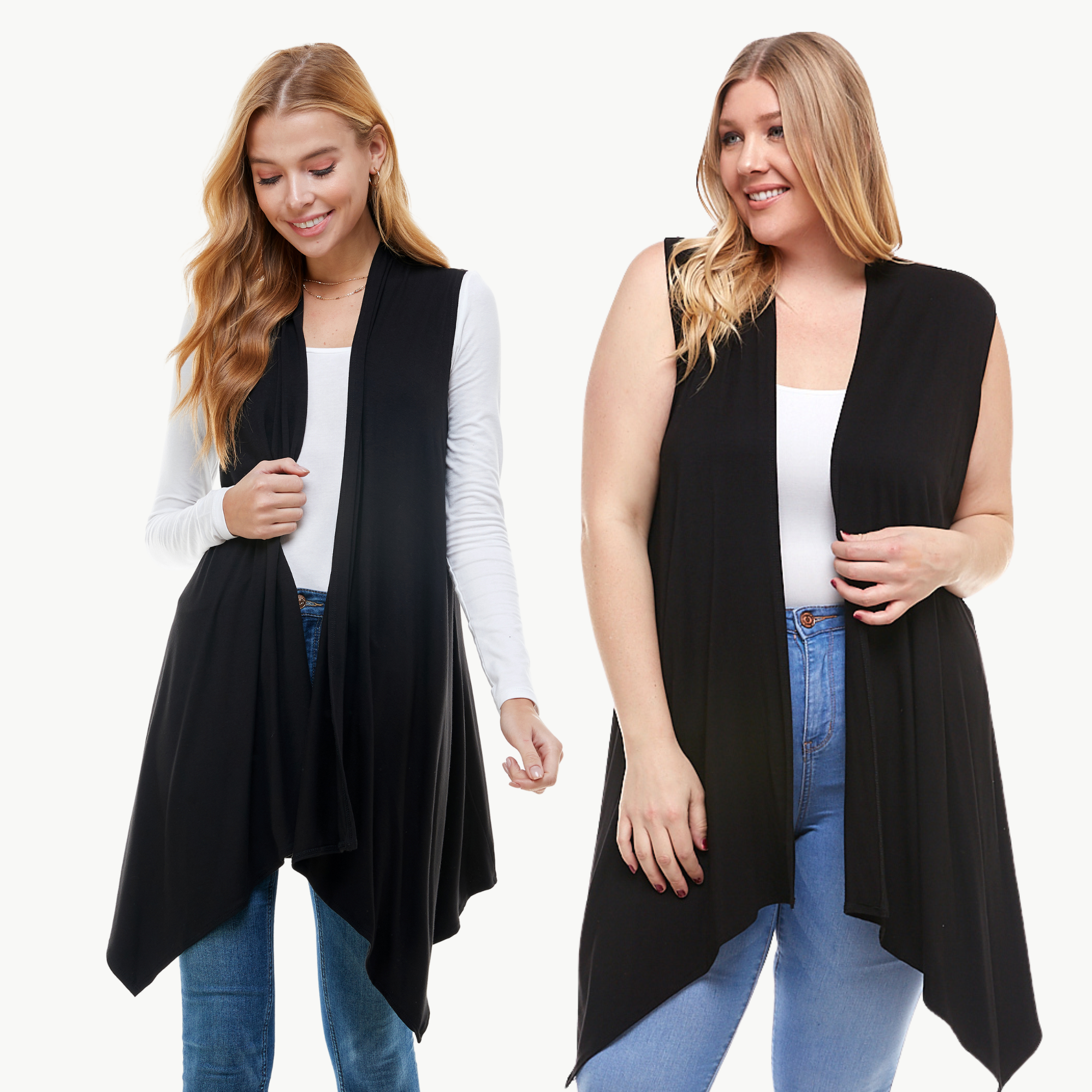Sleeveless Cardigan – Open Front Lightweight