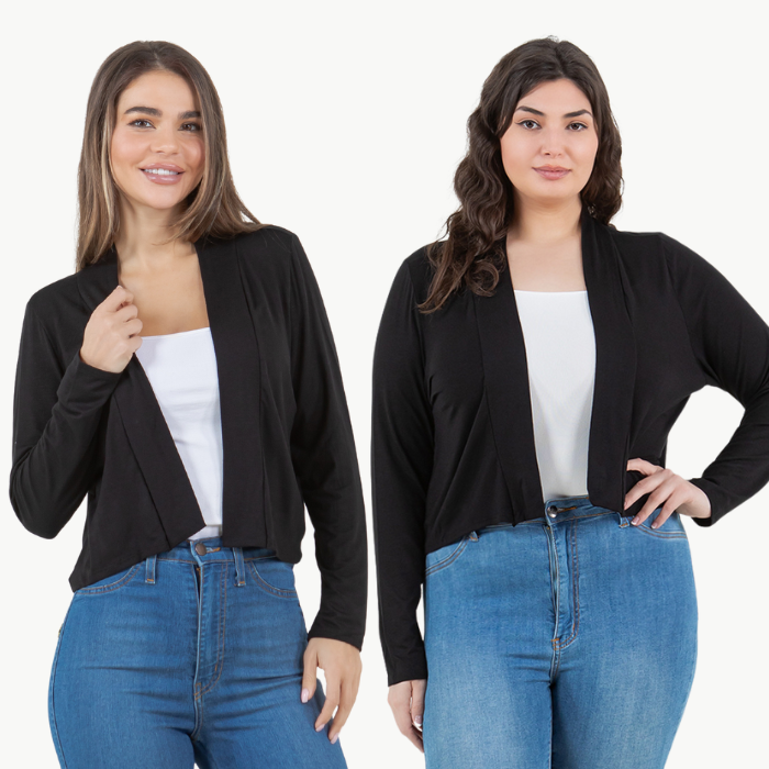 Long Sleeve Cropped Cardigan - Azules