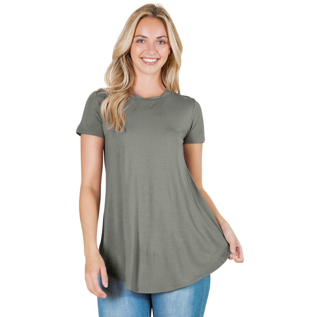 3-Pack Short Sleeve Tunic Top – Loose Fit Blouse for Casual Wear Azules 2DC