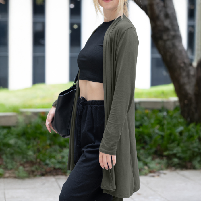 Long Sleeve Cardigan (Straight Hem)