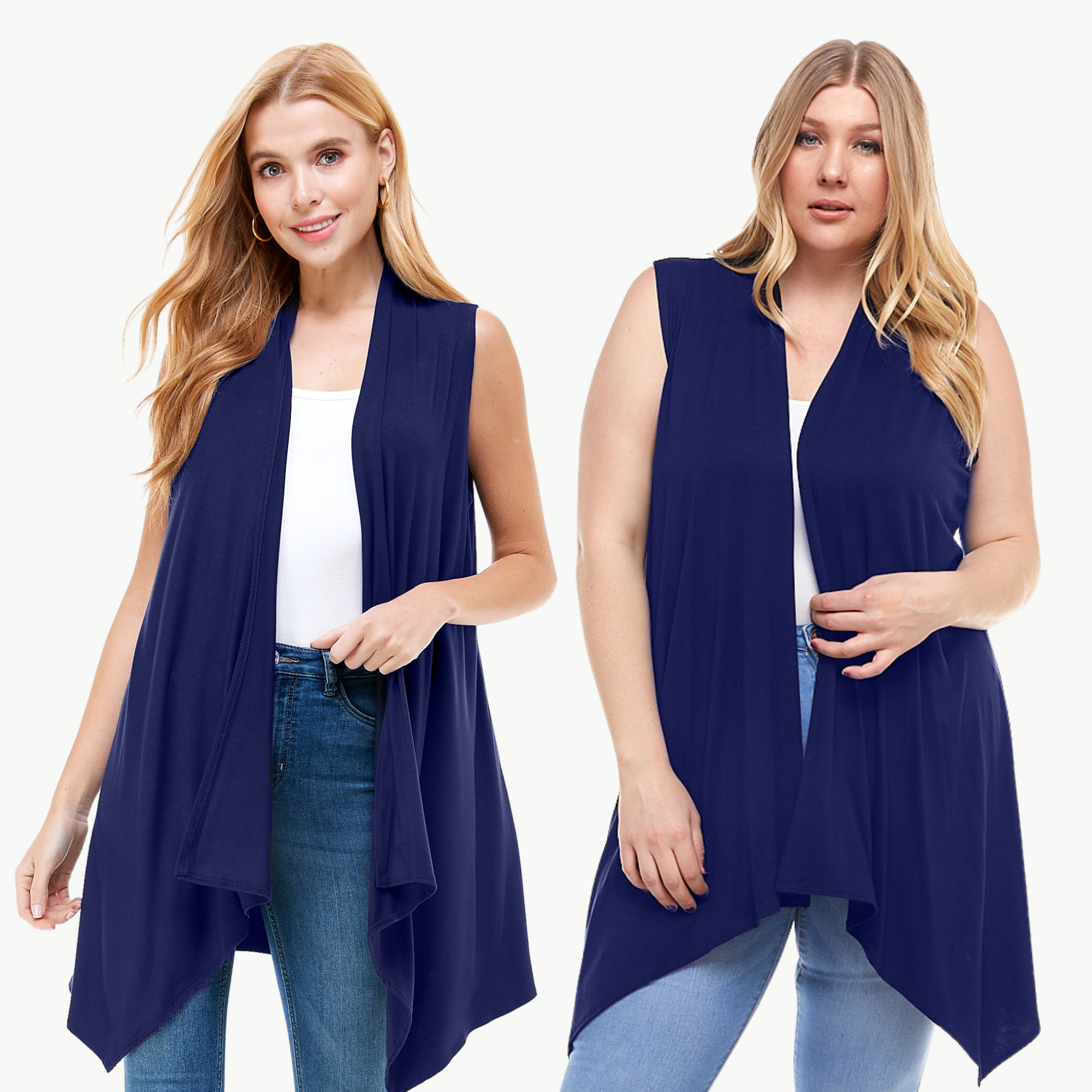 Sleeveless Cardigan – Open Front Lightweight