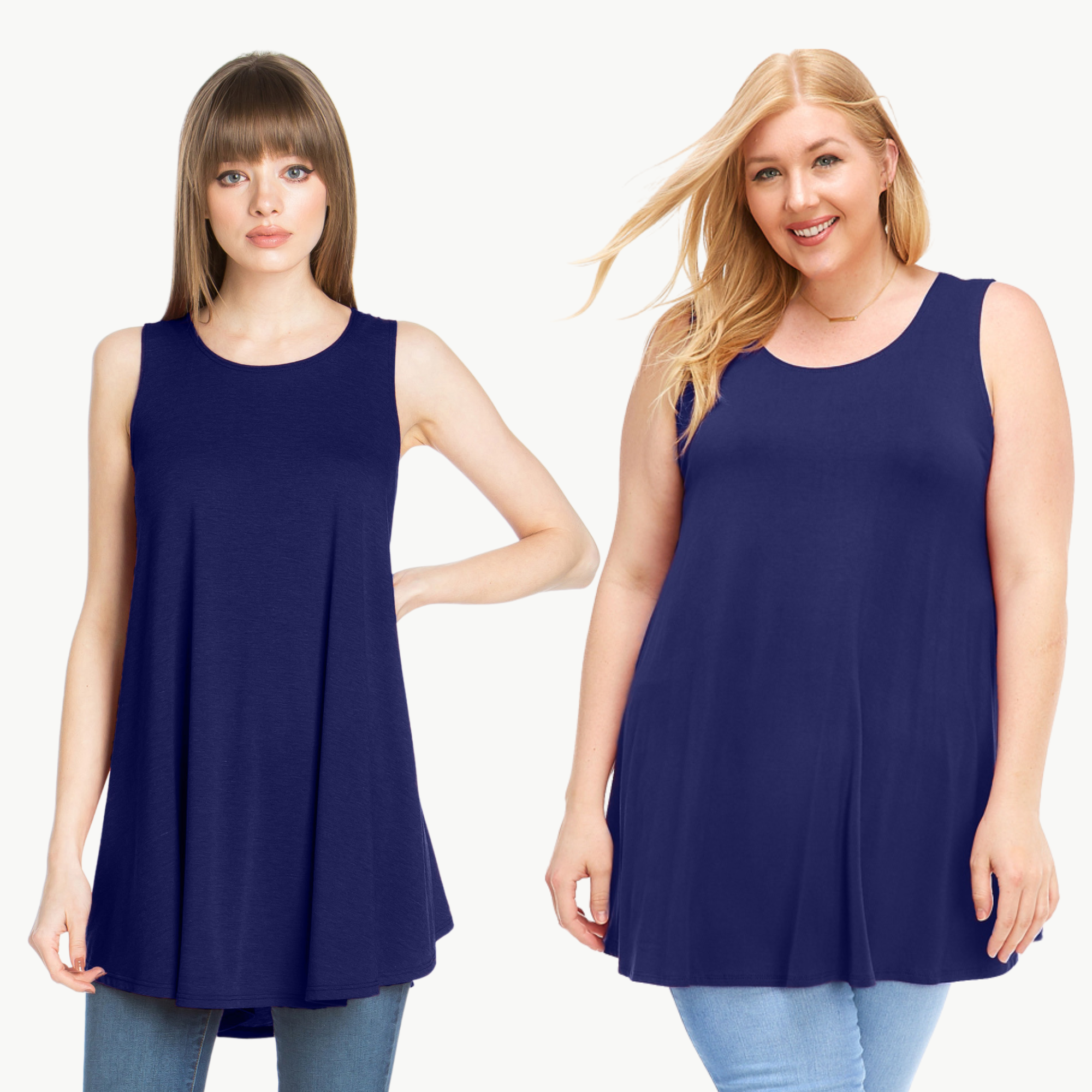 Sleeveless Tunic Top – Long Loose Fit Tank Blouse for Casual Wear