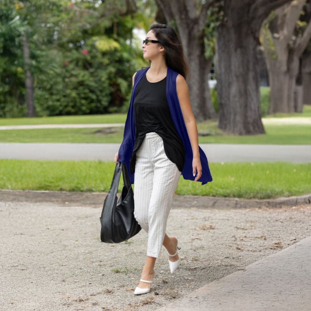 Sleeveless Cardigan – Open Front Lightweight