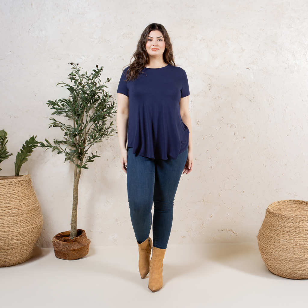 Short Sleeve Tunic Top – Loose Fit Blouse for Casual Wear