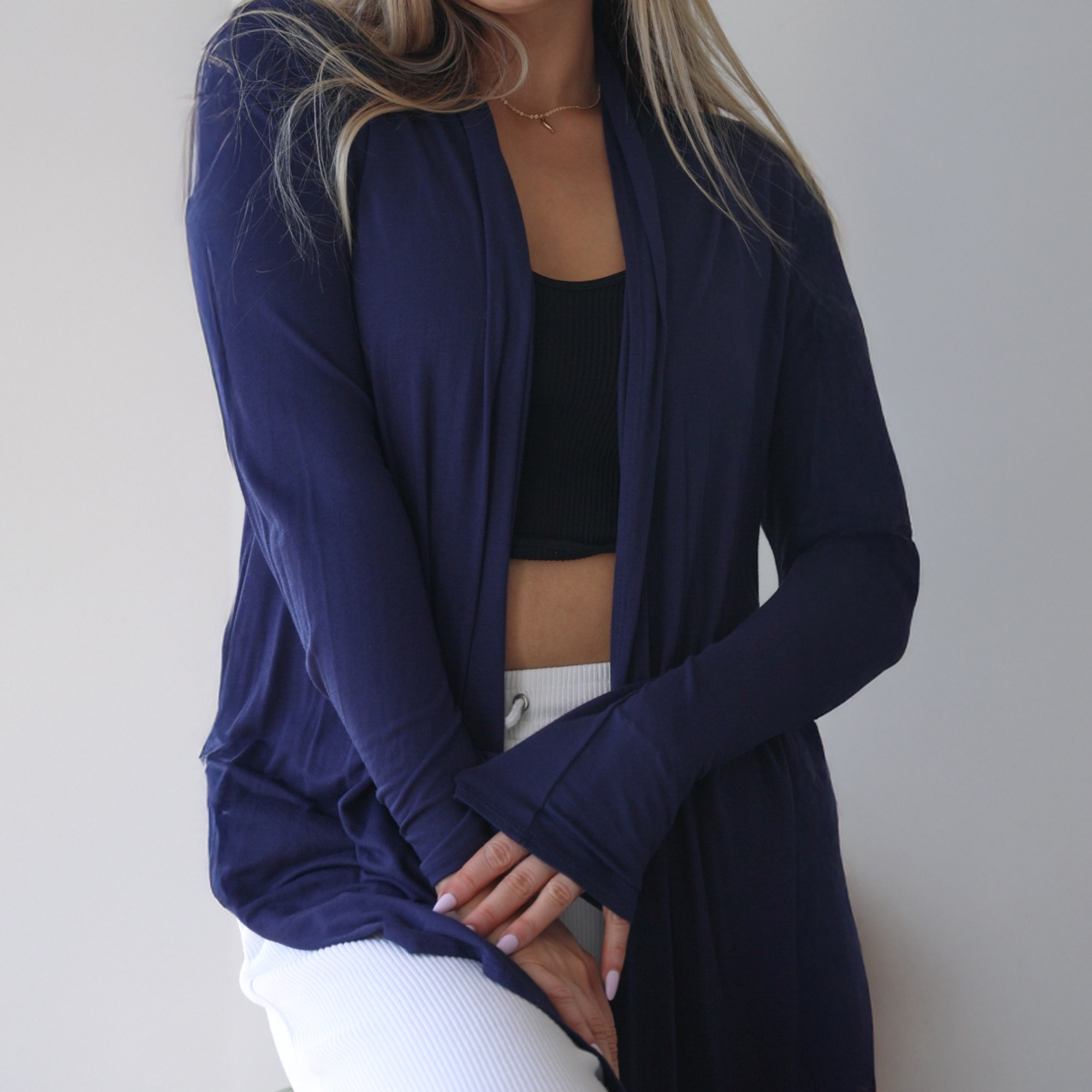 Long Sleeve Cardigan – Open Front Lightweight Cardigan