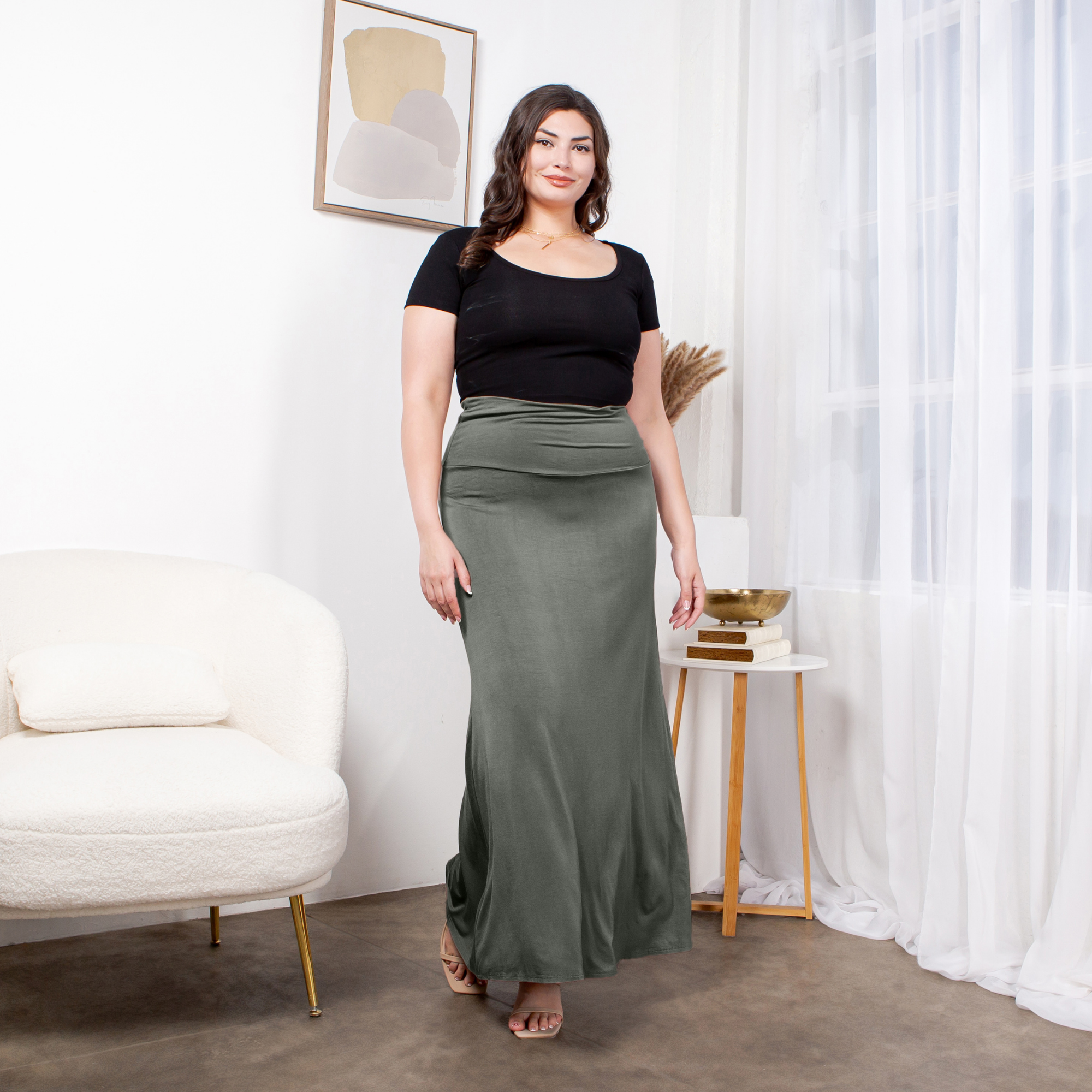 Maxi Skirt – High Waist Flowy Long Skirt for Casual & Dressy Outfits