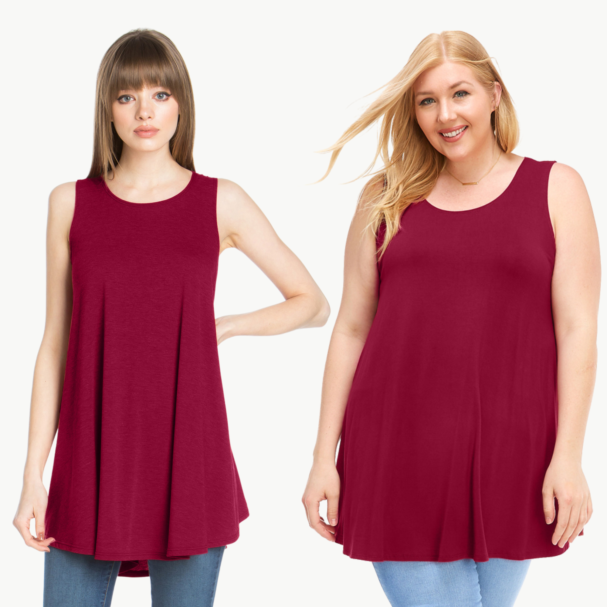 Sleeveless Tunic Top – Long Loose Fit Tank Blouse for Casual Wear