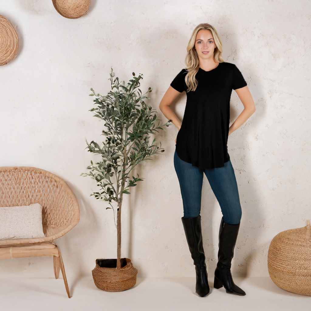 Short Sleeve Tunic Top – Loose Fit Blouse for Casual Wear