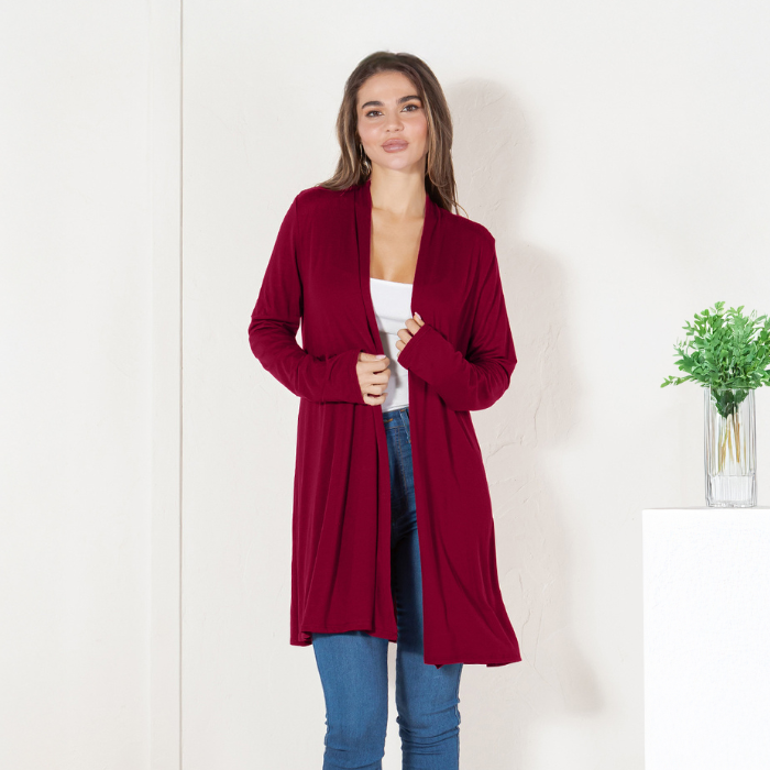 Long Sleeve Cardigan (Straight Hem)