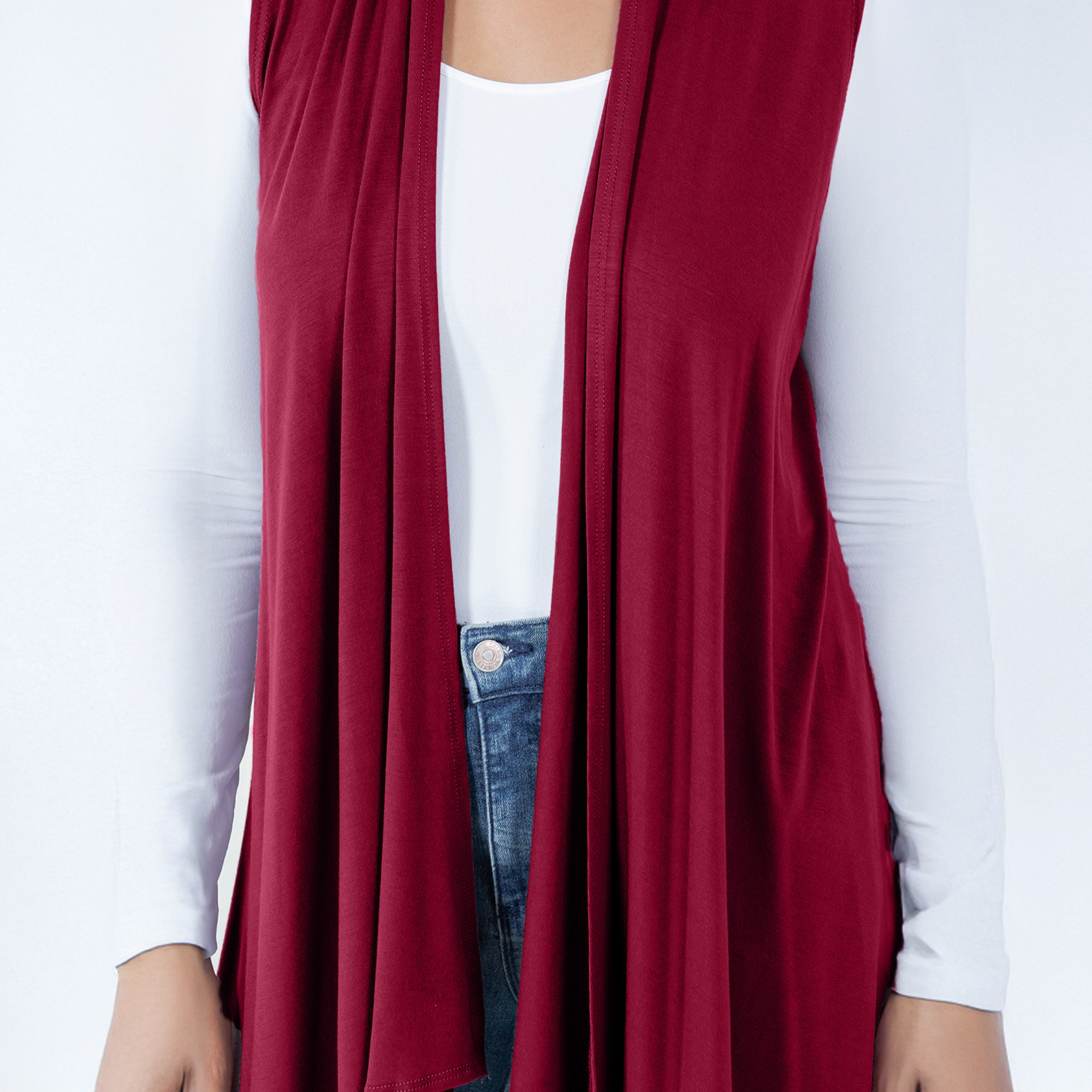 Sleeveless Cardigan – Open Front Lightweight