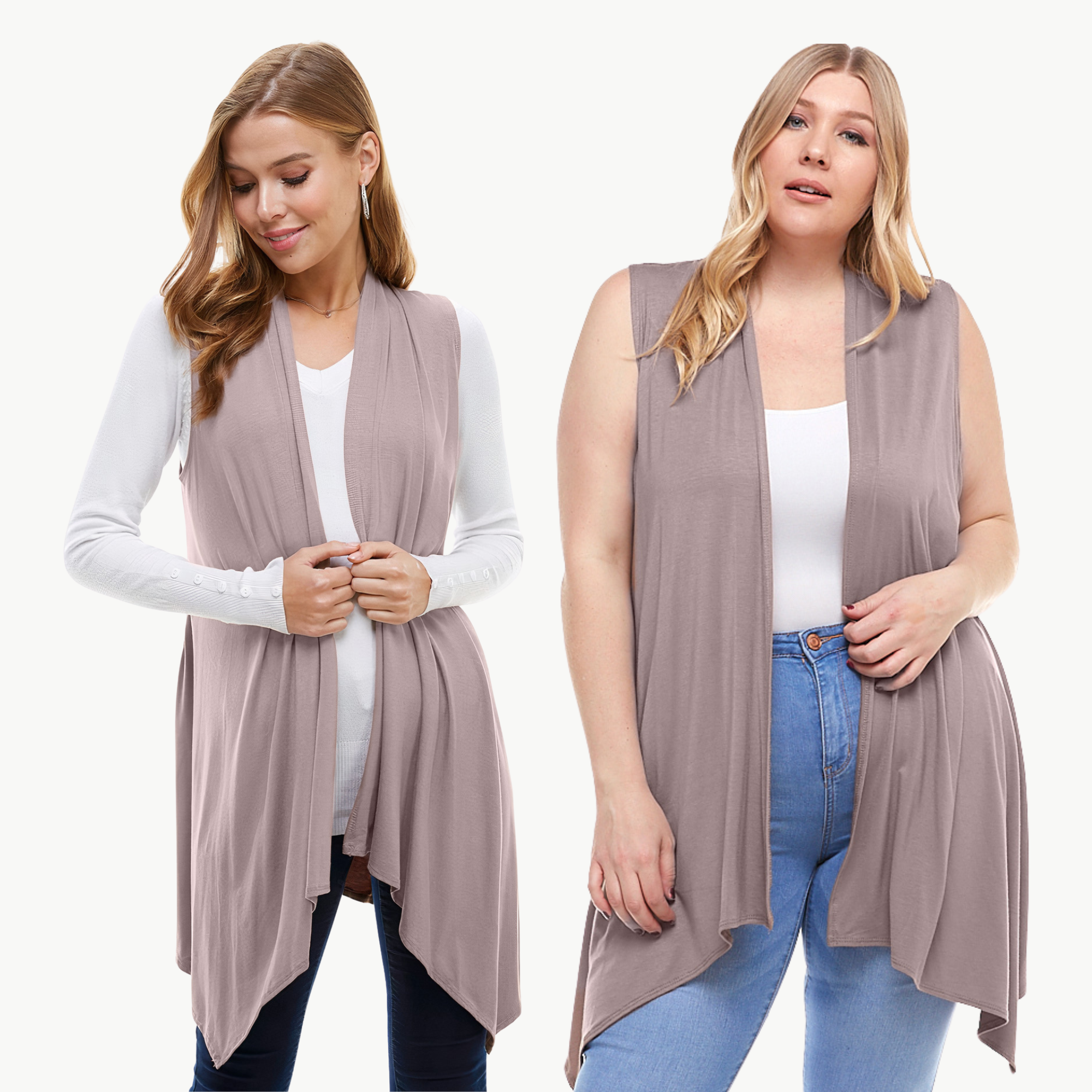 Sleeveless Cardigan – Open Front Lightweight