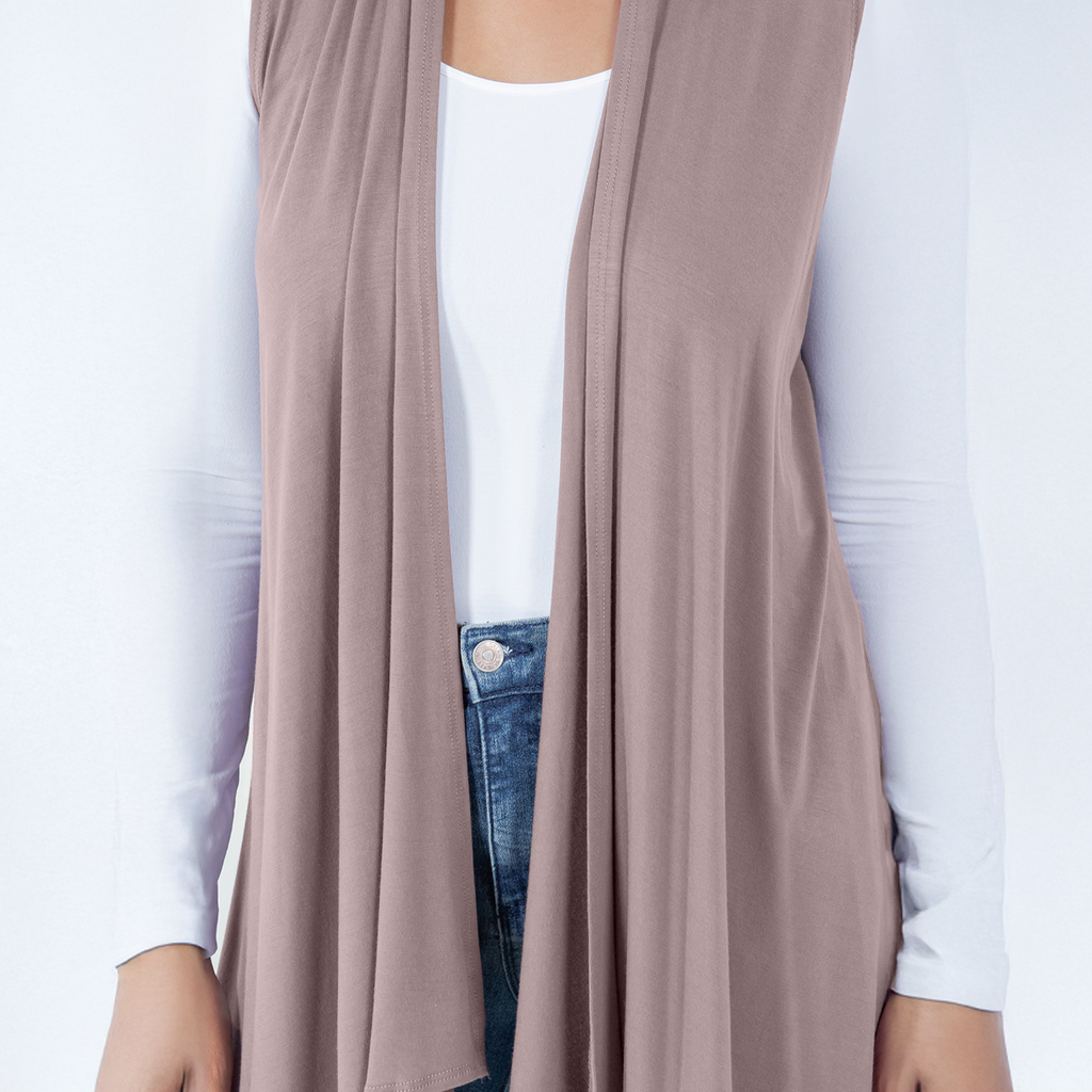 Sleeveless Cardigan – Open Front Lightweight