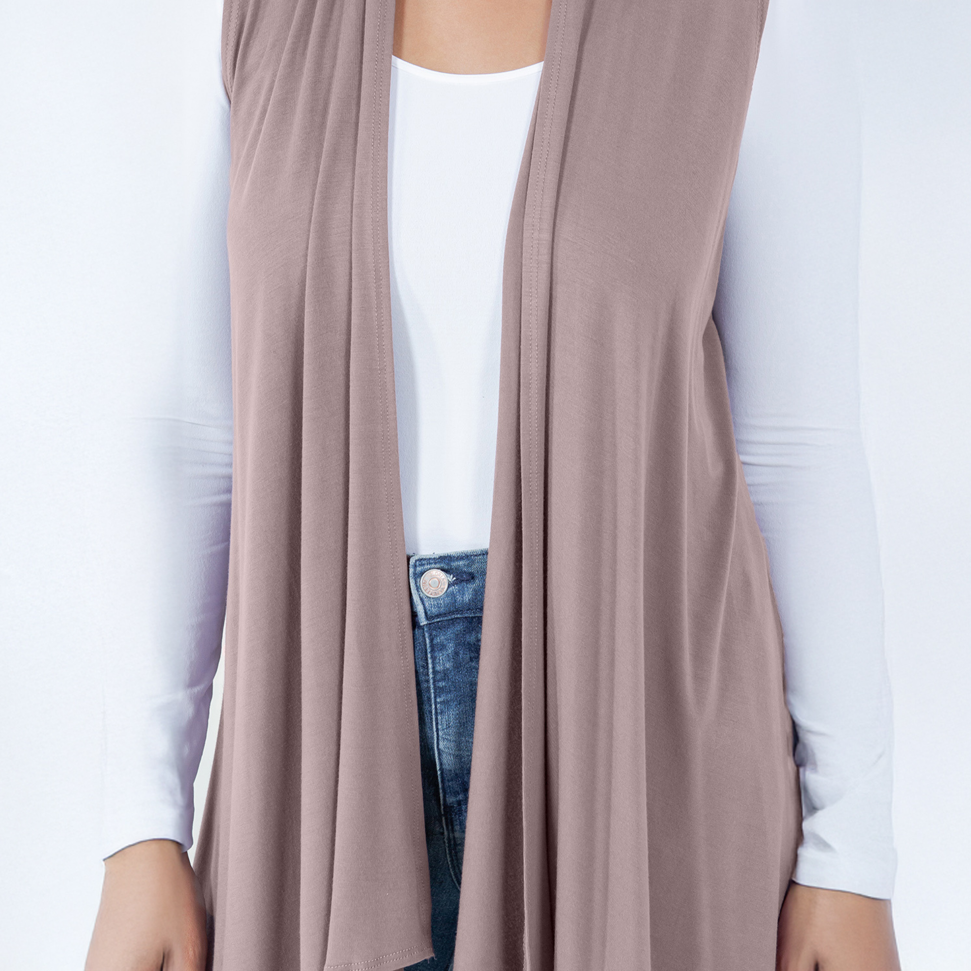 Sleeveless Cardigan – Open Front Lightweight