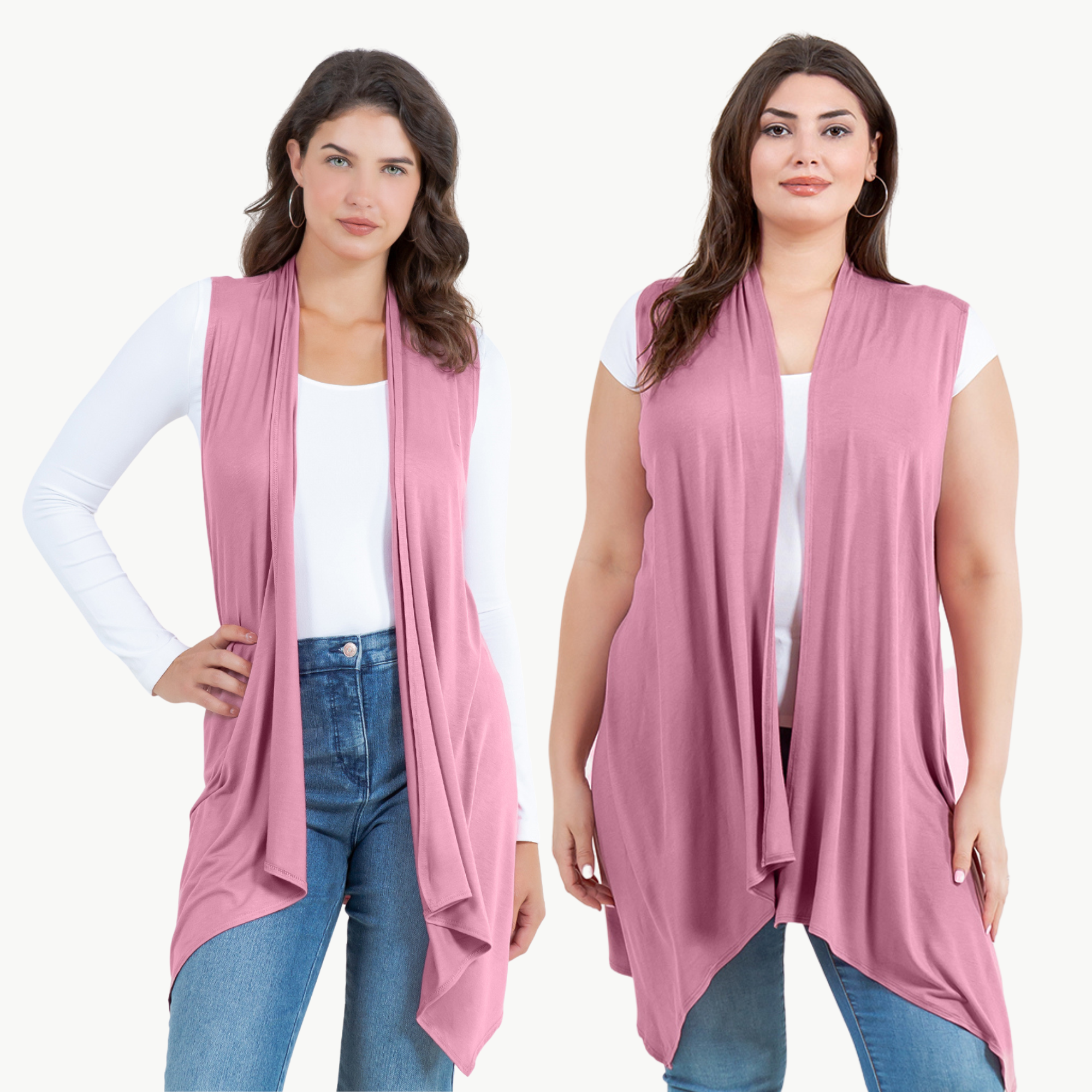 Sleeveless Cardigan – Open Front Lightweight