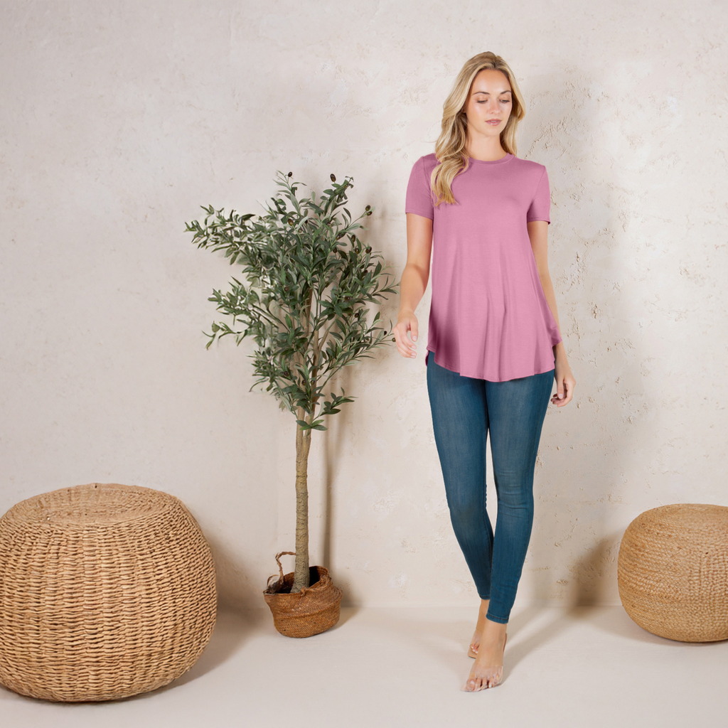 Short Sleeve Tunic Top – Loose Fit Blouse for Casual Wear