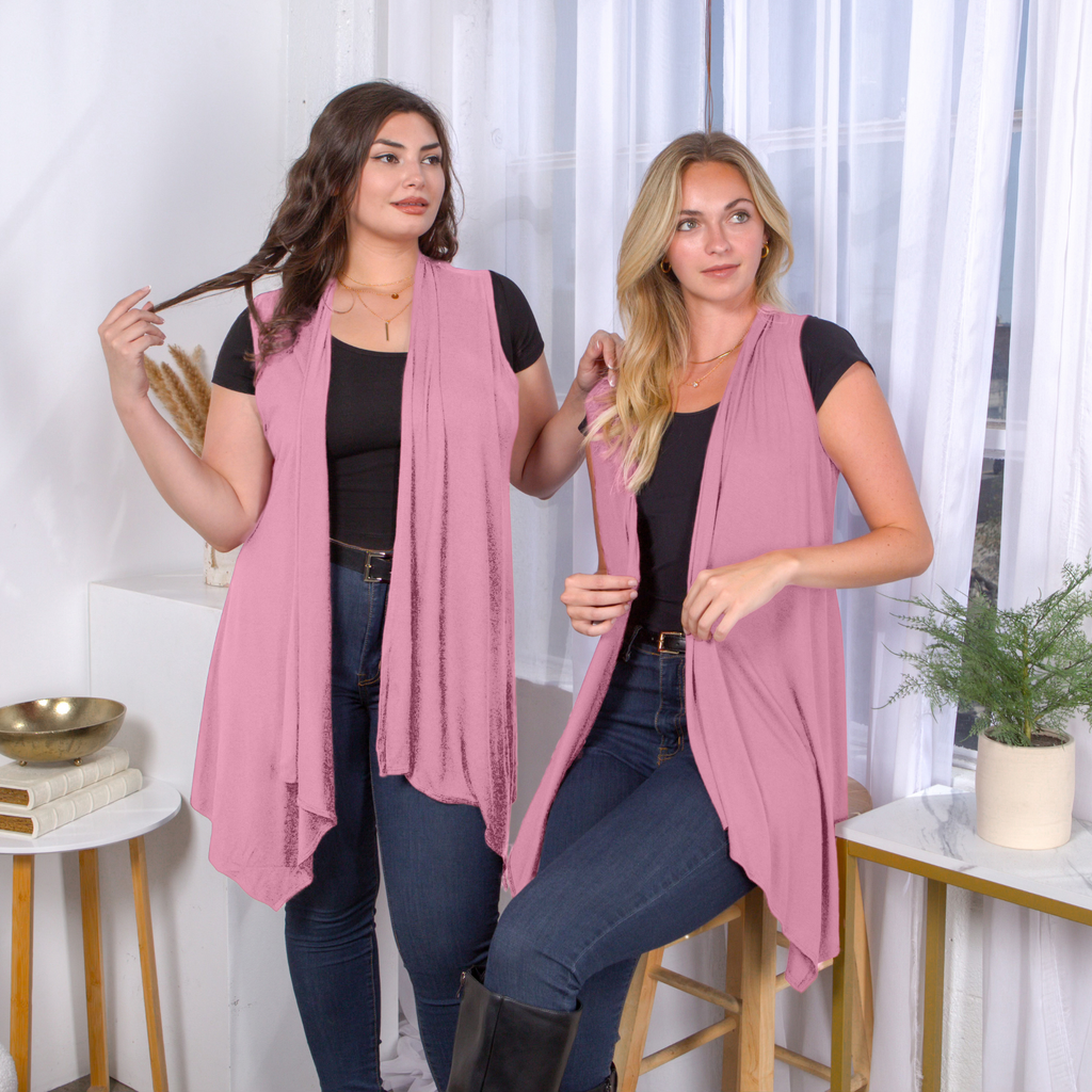 Sleeveless Cardigan – Open Front Lightweight