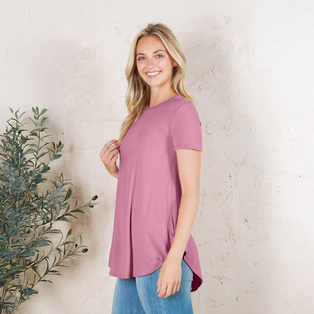 Short Sleeve Tunic Top – Loose Fit Blouse for Casual Wear