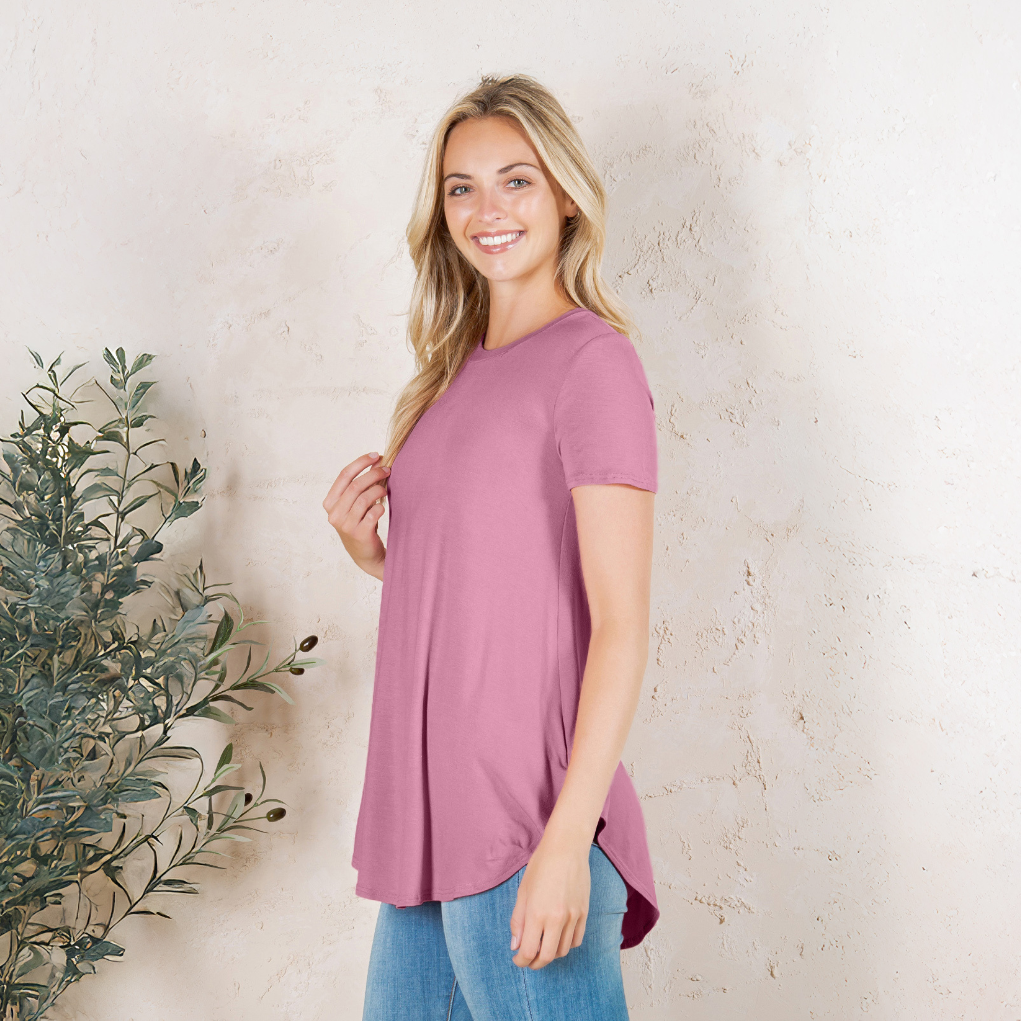 Short Sleeve Tunic Top – Loose Fit Blouse for Casual Wear