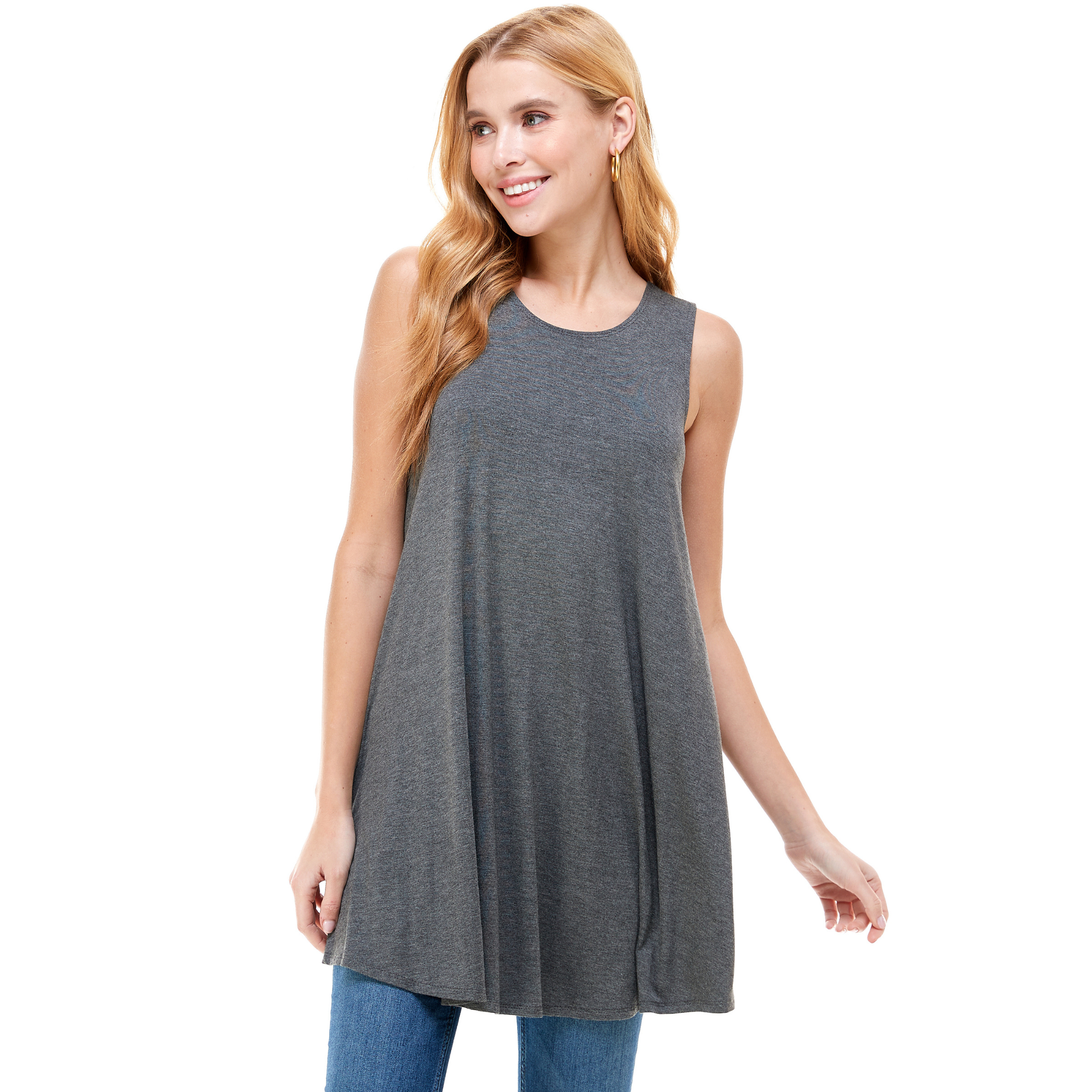 3-Pack Sleeveless Tunic Top – Long Loose Fit Tank Blouse for Casual Wear Azules 2DC