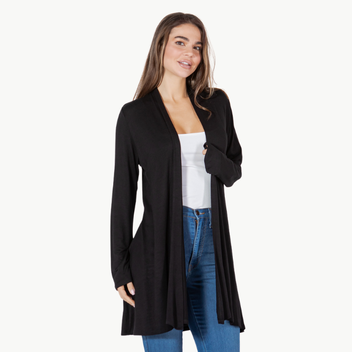 Long Sleeve Cardigan (Straight Hem)