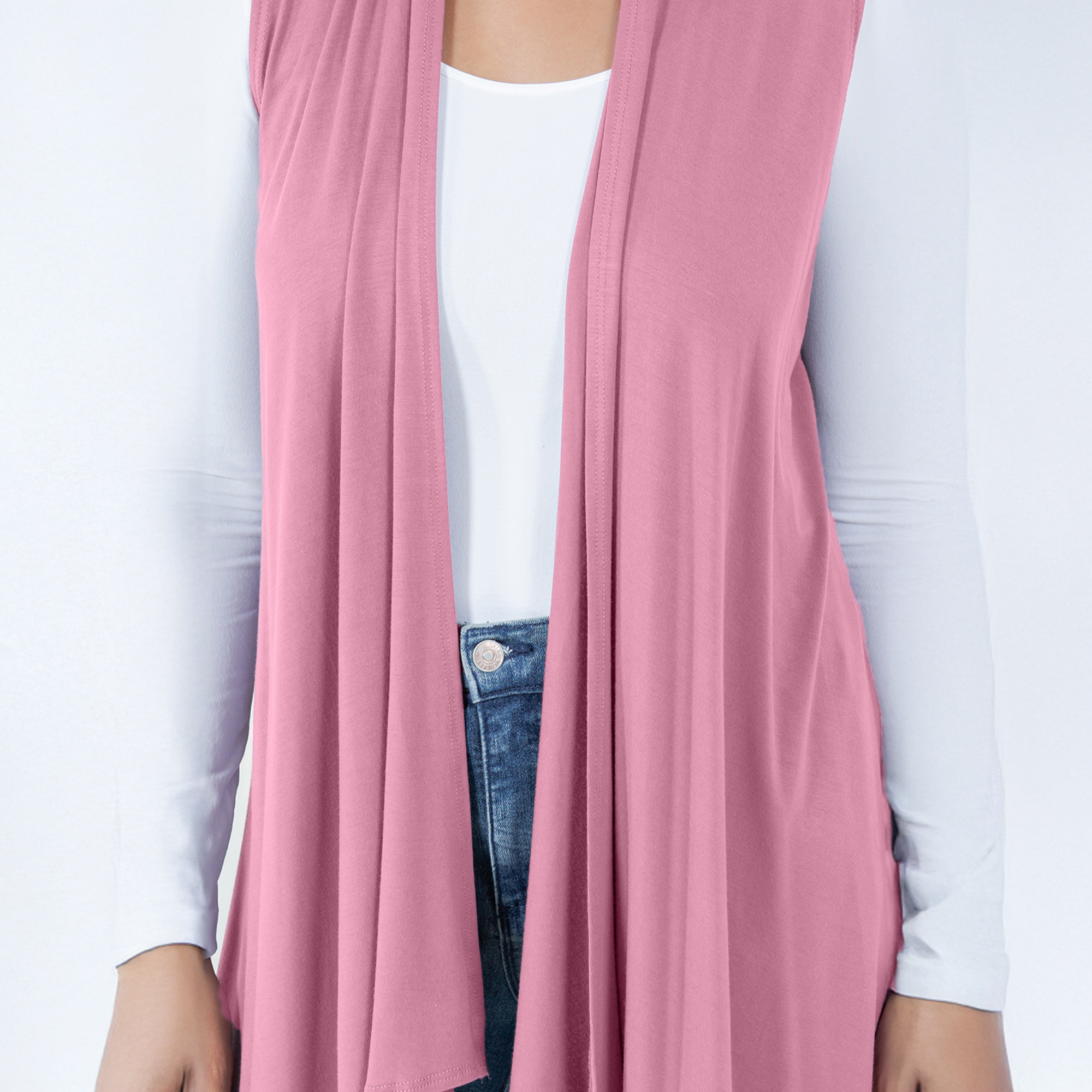 Sleeveless Cardigan – Open Front Lightweight