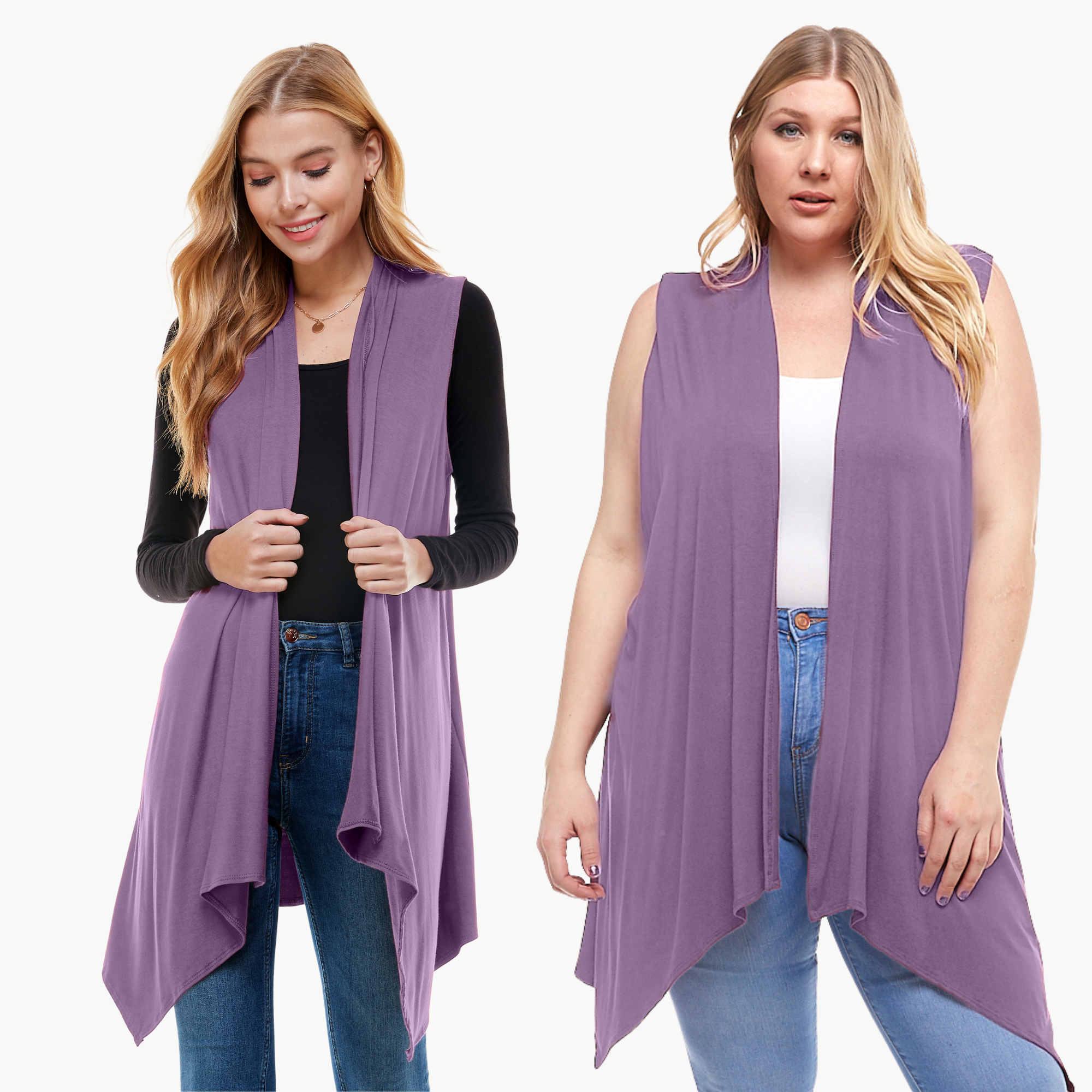 Sleeveless Cardigan – Open Front Lightweight