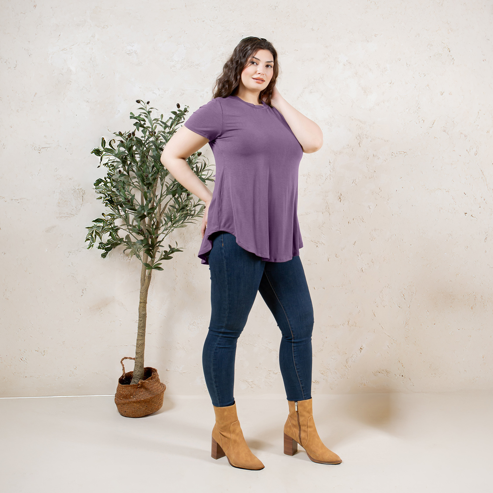 Short Sleeve Tunic Top – Loose Fit Blouse for Casual Wear