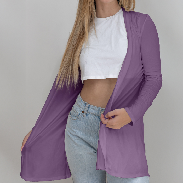 Long Sleeve Cardigan (Straight Hem)
