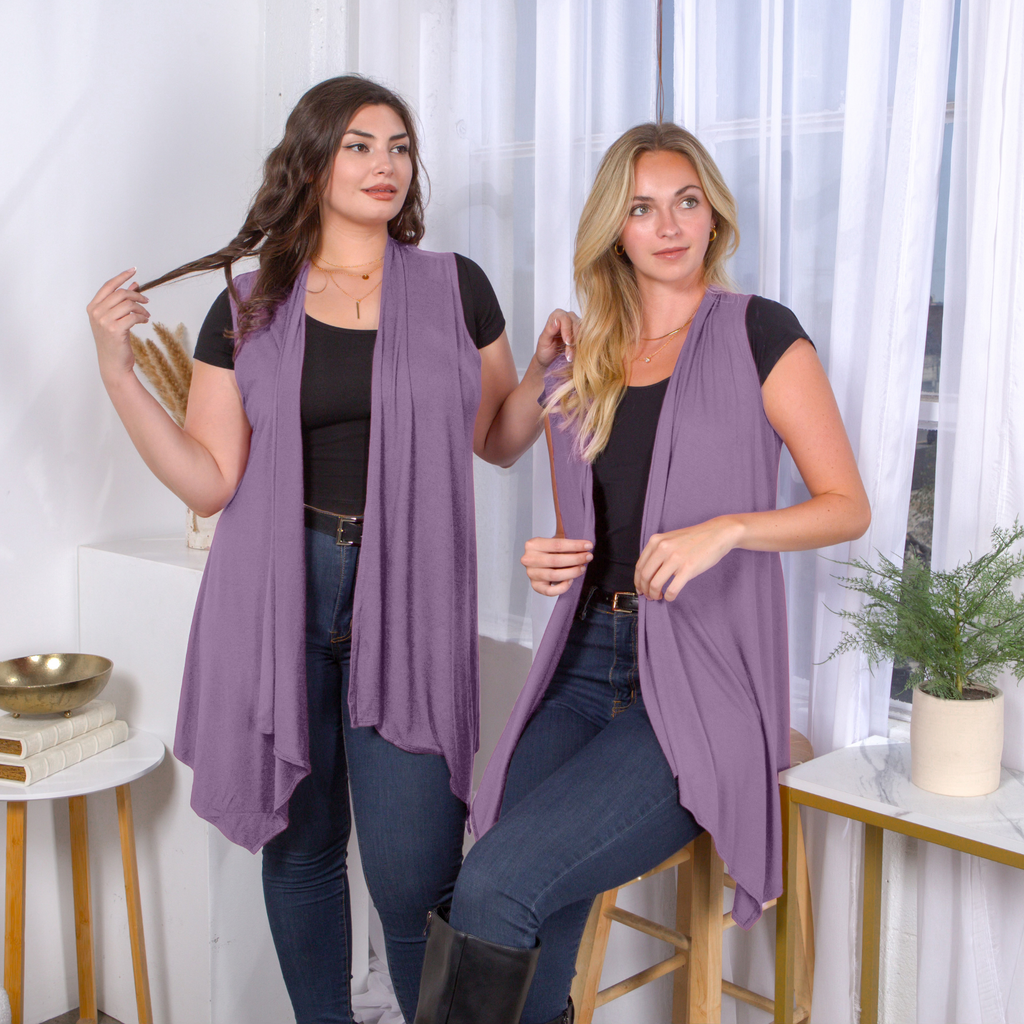 Sleeveless Cardigan – Open Front Lightweight
