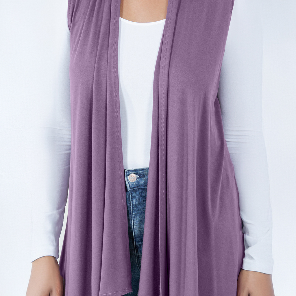 Sleeveless Cardigan – Open Front Lightweight