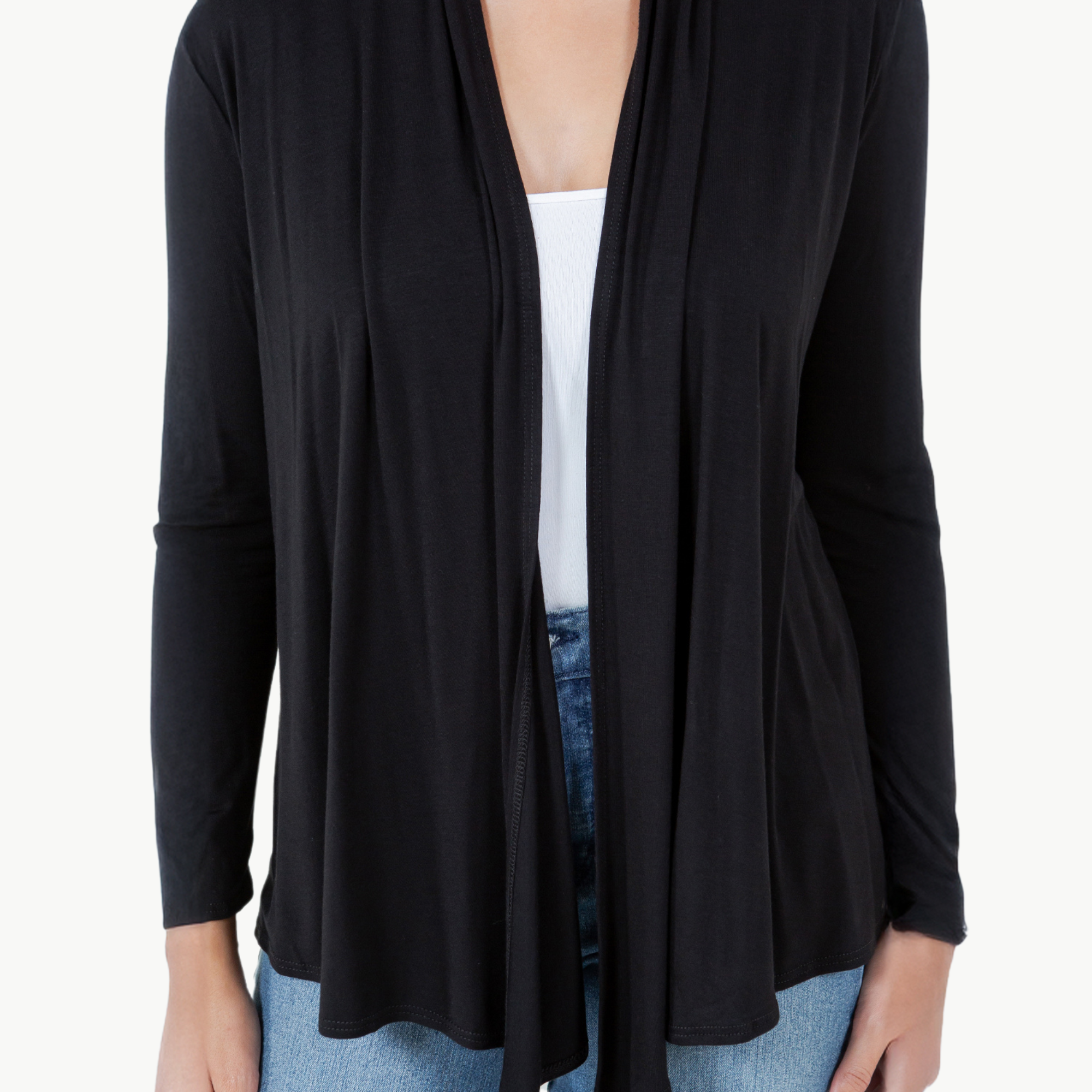 Long Sleeve Cardigan – Open Front Lightweight Cardigan