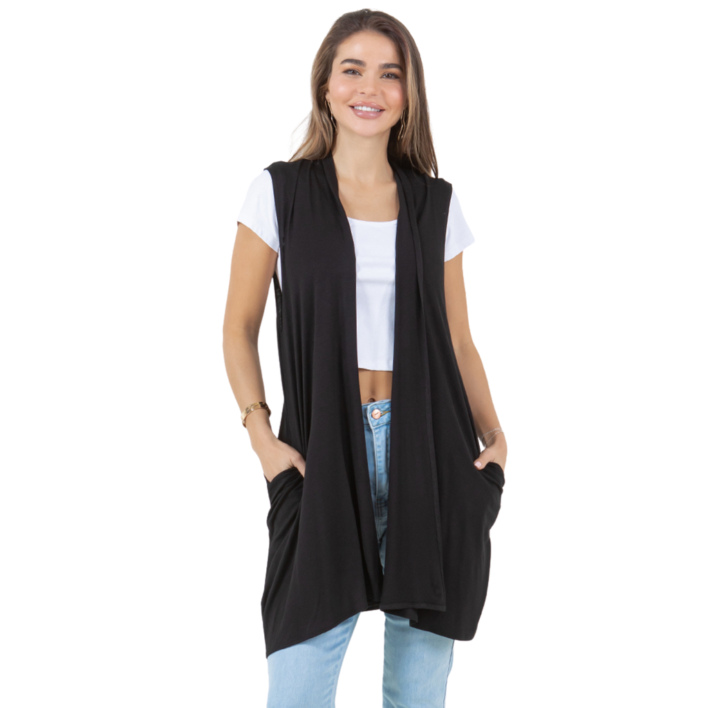 3-Pack Sleeveless Cardigan Vest (Straight Hem Pockets) Azules 2DC
